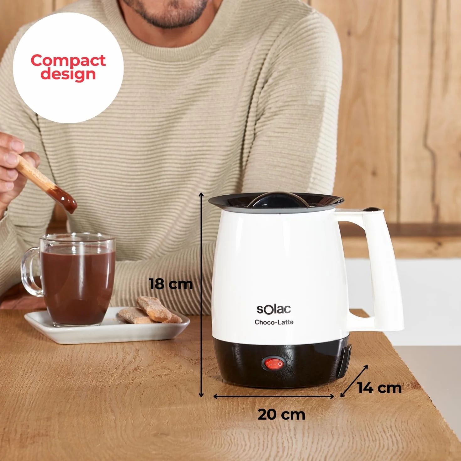 Solac MH9100 Choco Latat podgrzewany mleko, tworzywo sztuczne, biały