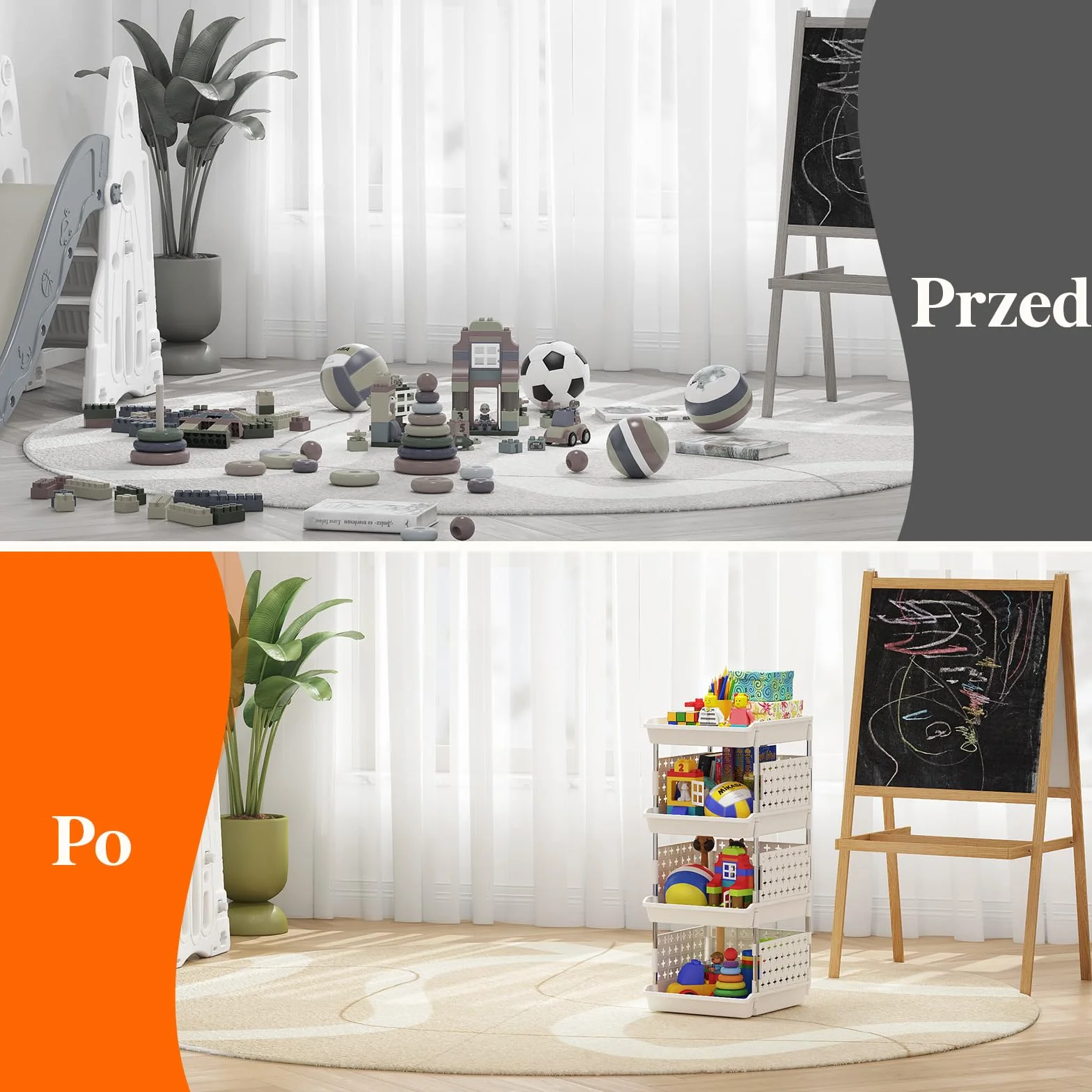 Pudełka do przechowywania Lifewit, 4-poziomowy plastikowy stojak na szafę, szafkę na warzywa, organizer do przechowywania w szafie, biały, 35 x 30 x 72 cm