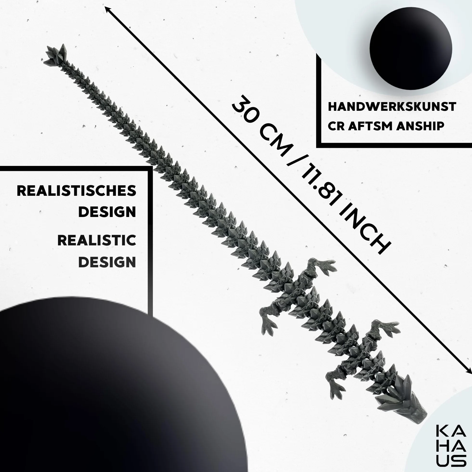 Smok 3D w jajku – jajko smoka ze smokiem, 30 cm, duże jajko 10 cm, wykluwający się smok niespodzianka w kolorze czarnym, ruchoma zabawka fantasy i figurka kolekcjonerska dla dzieci i dorosłych
