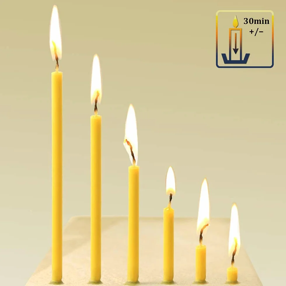 NKlaus - Świece ołtarzowe rytualne świece z dodatkiem wosku bez sadzy - długie 14 cm - 487 g (ok. 150 szt.) 36269