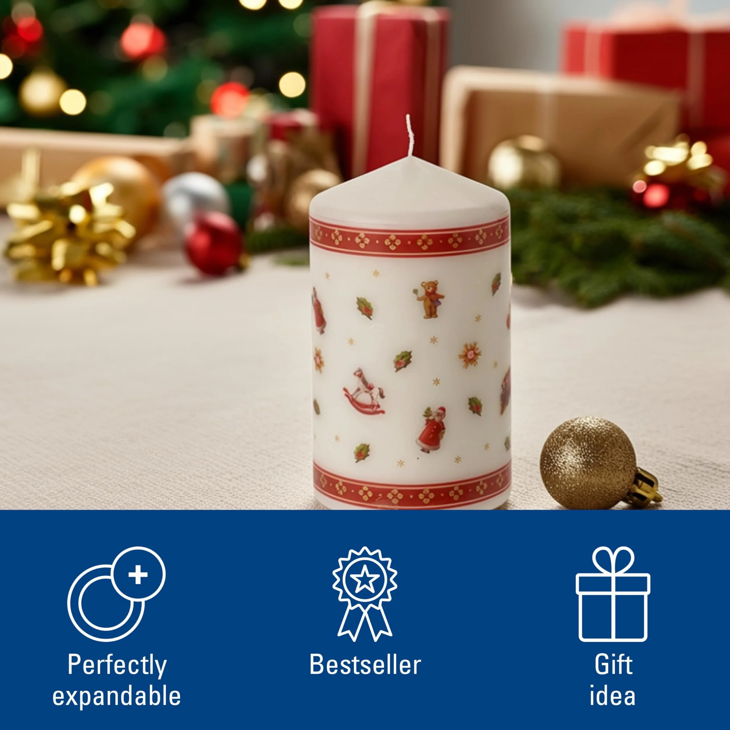 Villeroy & Boch Świąteczna świeca zimowa specjalna, wielokolorowa, 7 x 12 cm