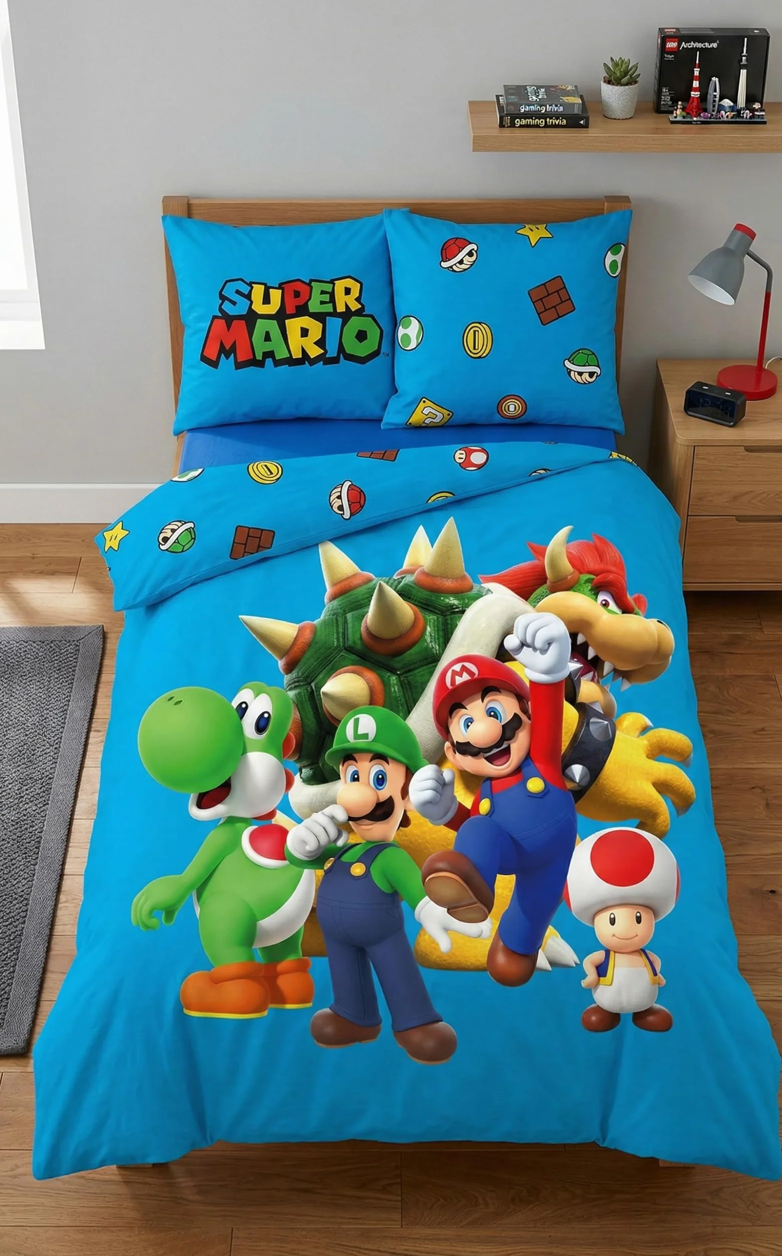 Pościel Super Mario 135x200 cm 80x80 cm poszwa na kołdrę poszewka na poduszkę