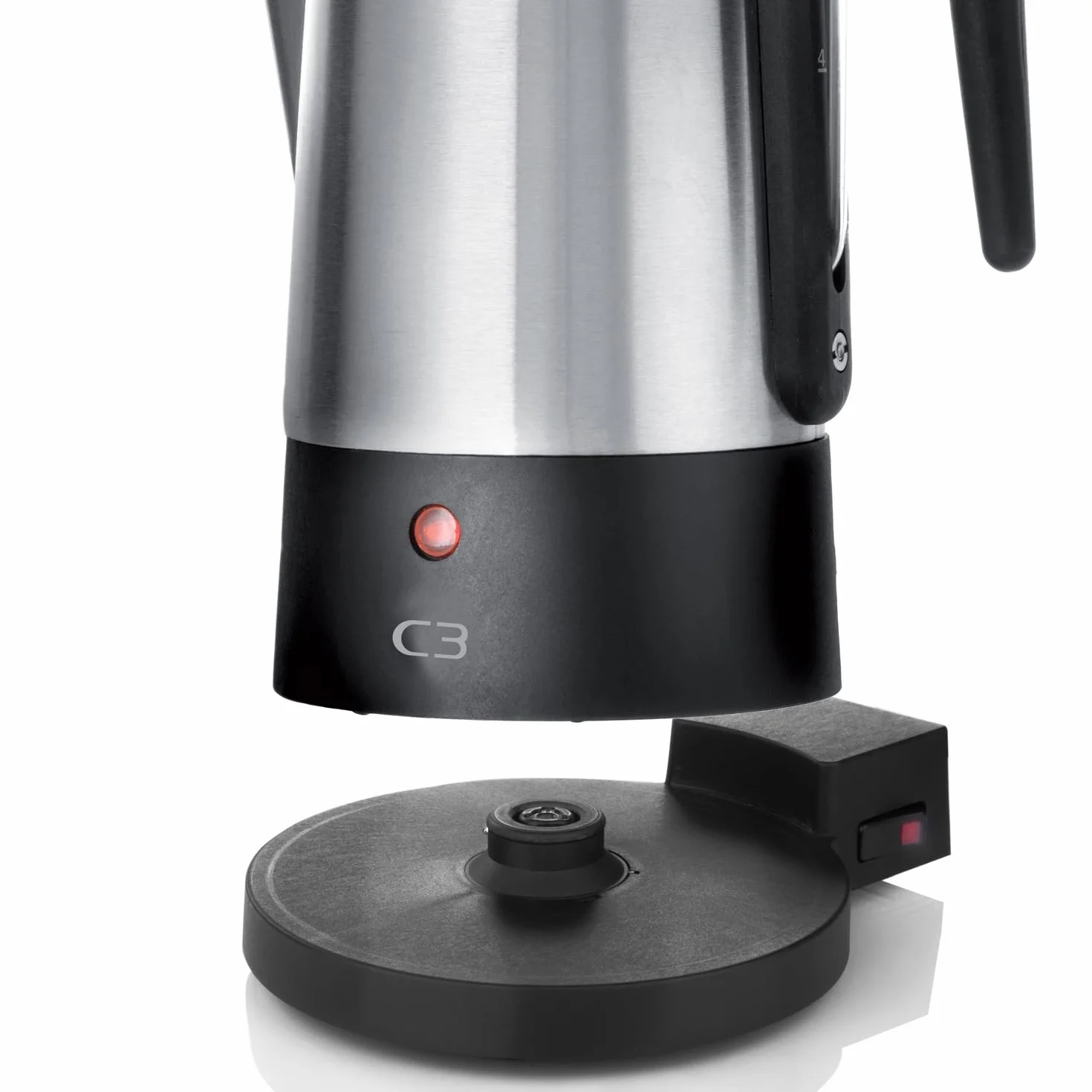 C3 30-32000 designerski perkolator 4-12 filiżanek, szczotkowana stal nierdzewna, ekologiczna