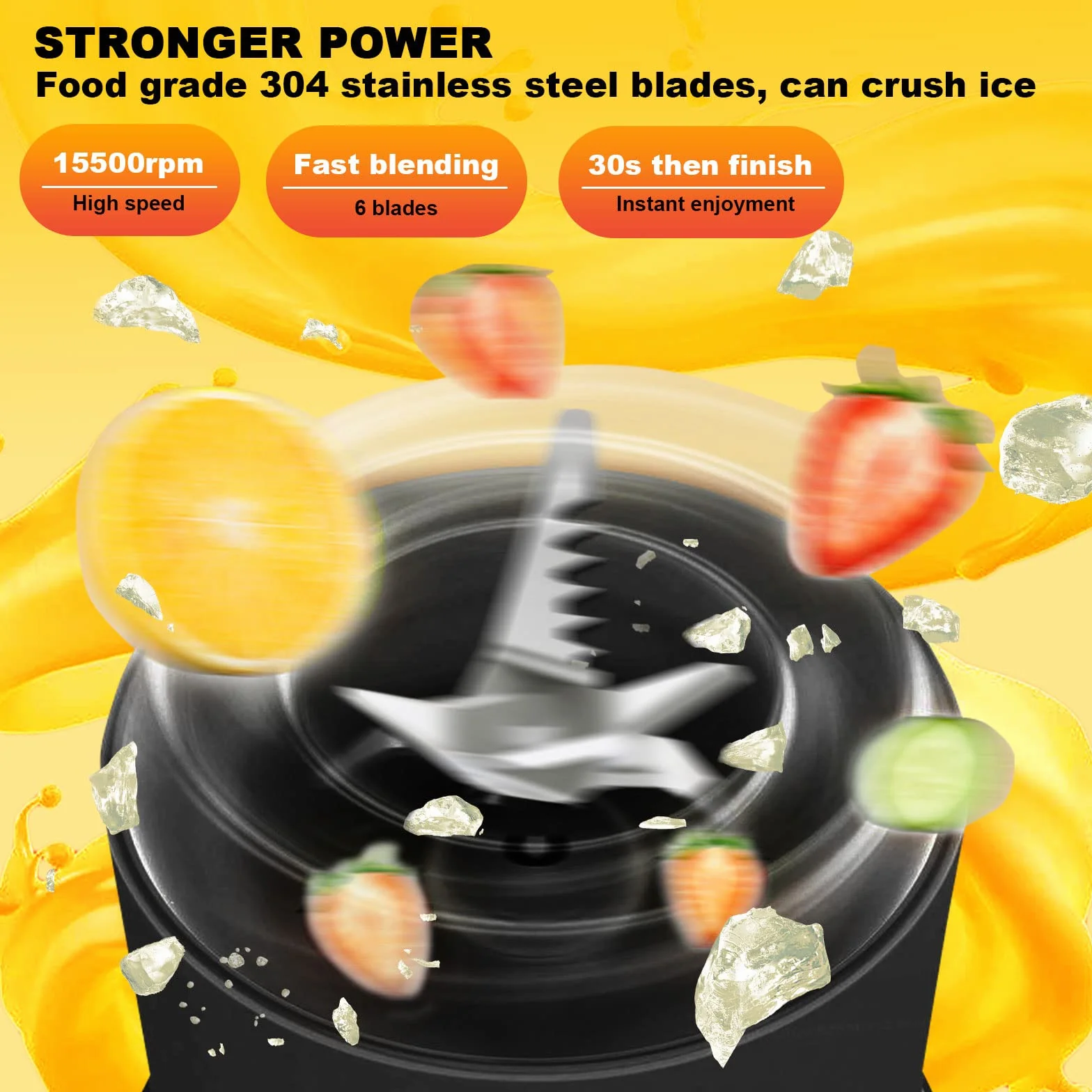Mikser Smoothie Maker To Go,500 ml, przenośny mikser do ponownego ładowania, wielofunkcyjny mikser osobisty z 6 ostrzami ze stali nierdzewnej, butelka Fresh Juice do shakesów, soków, smoothie, podróży