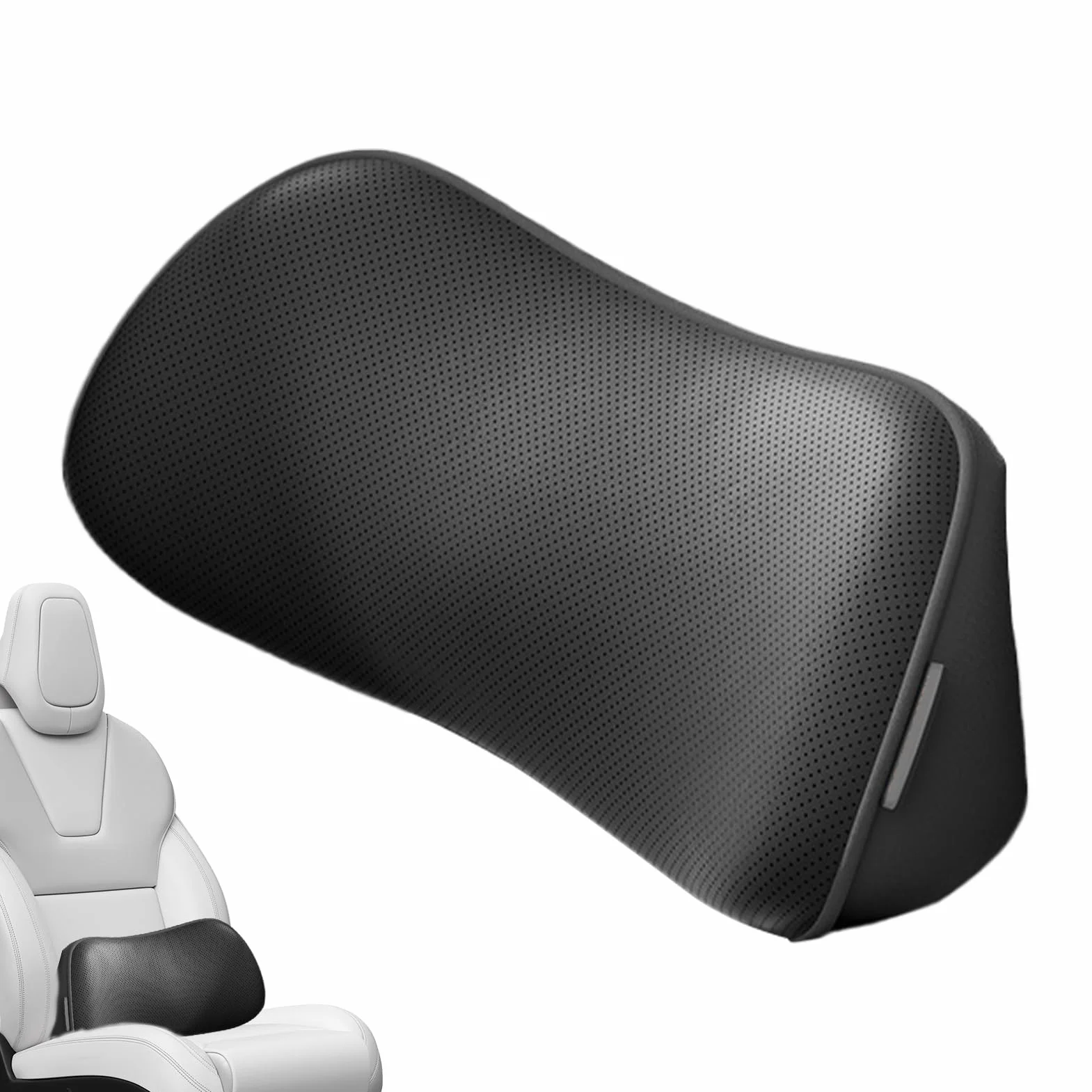 Memory Foam Lumbar Pillow Car Back Support with Adjustable Strap Non-Slip Cushion