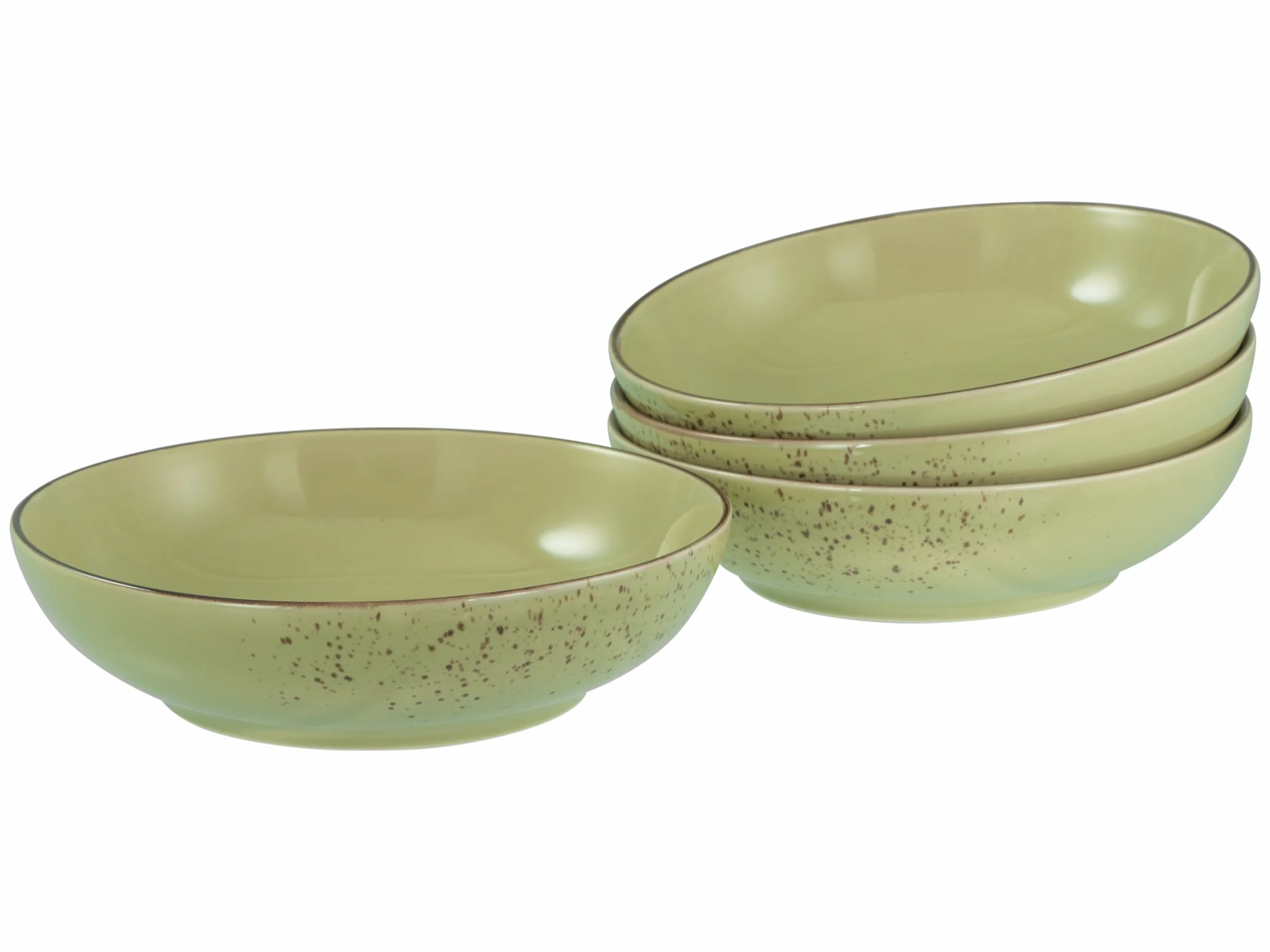 CreaTable, 21681, seria Nature Collection Green, 4-częściowy zestaw naczyń dla 4 osób, Poke Bowl z kamionki, nadaje się do mycia w zmywarce i używania w kuchence mikrofalowej, wysokiej jakości