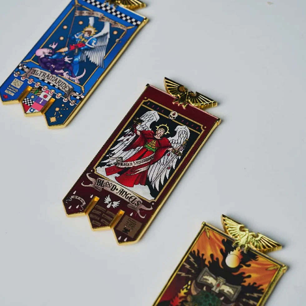 Starforged Space Marines Baner Chapter Kolekcja Lodówka Magnes Warhammer 40K-Grey Rycerze