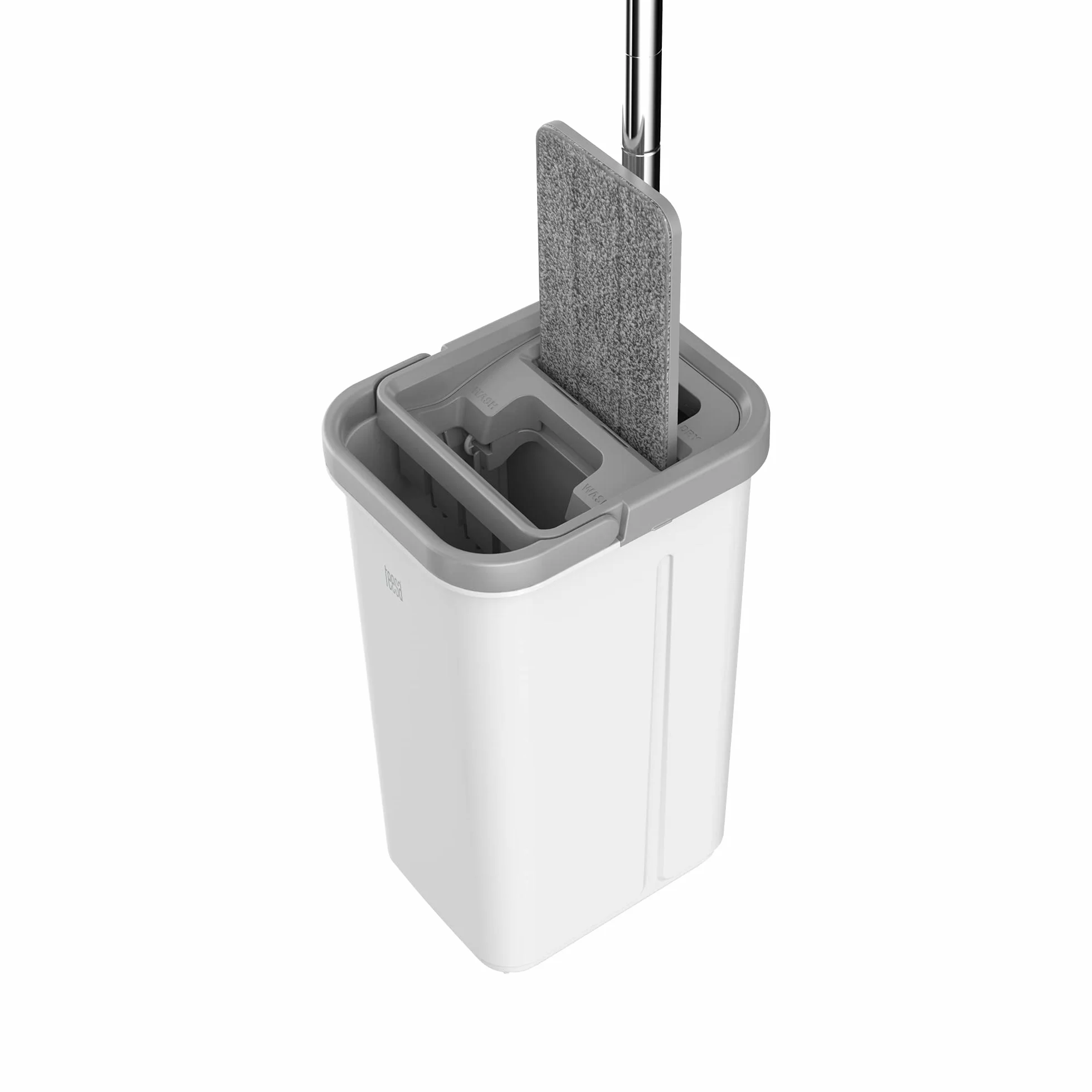 Teesa Mop Czyszczący New Clean R13 Płaski Dwukomorowe Wiadro 5,7 L Szary TSA0045