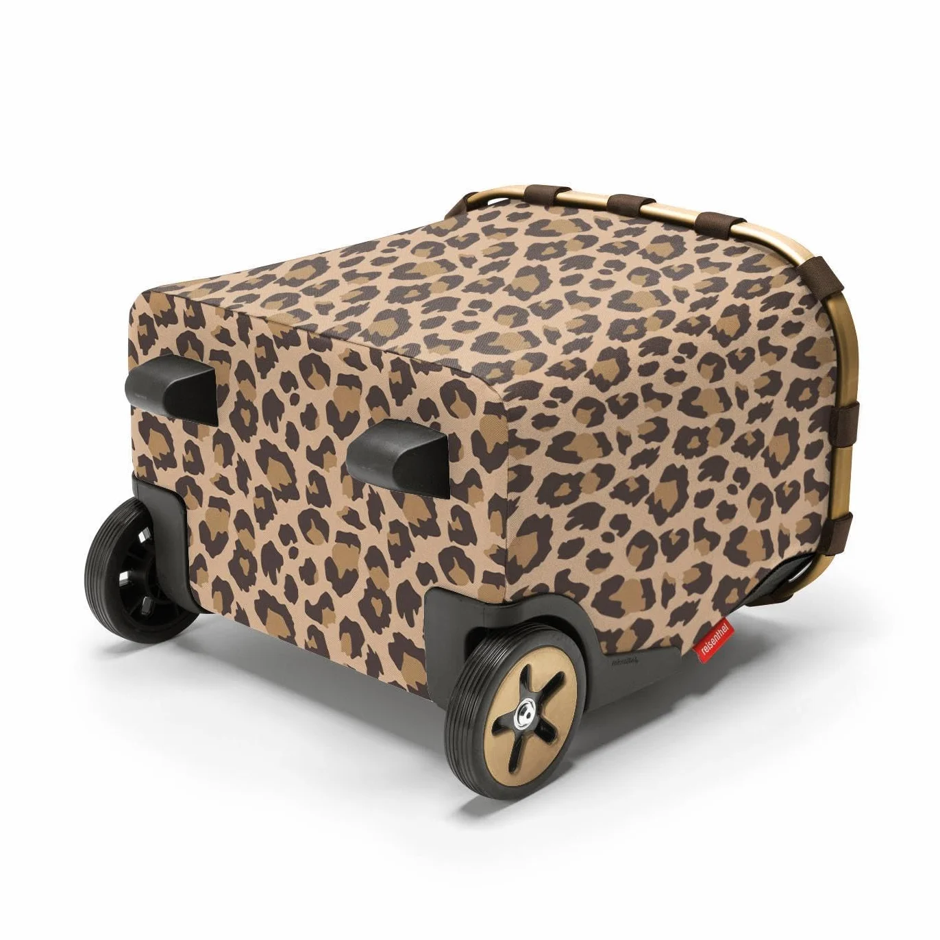 reisenthel Carrycruiser przenośny wózek na zakupy ze stabilną aluminiową ramą, paskiem na ramię i wyjmowaną kieszenią wewnętrzną z siatki z wodoodpornego materiału, Couleur:Frame Leo Macchiato, leo