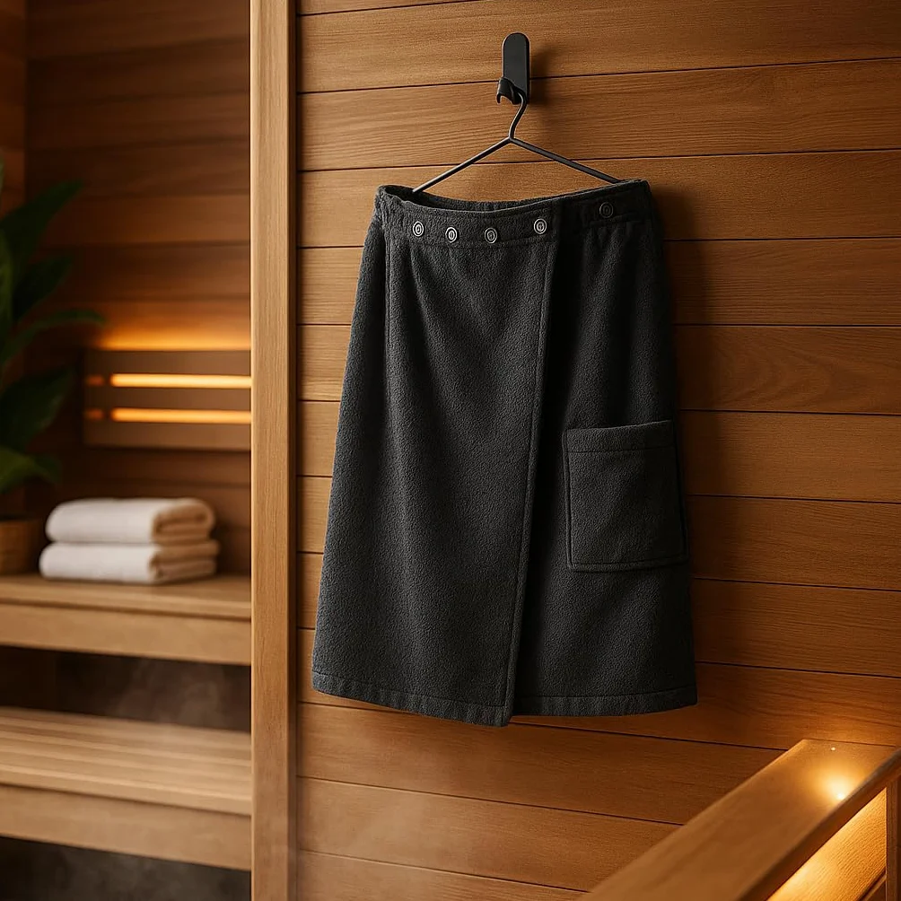 Betz kilt do sauny Berlin – ręcznik do sauny dla mężczyzn z 100% bawełny, 420 g/m² – regulowany za pomocą guzików i gumowego ściągacza - ręcznik do sauny z kieszenią, kilt do wellness i spa, kolor