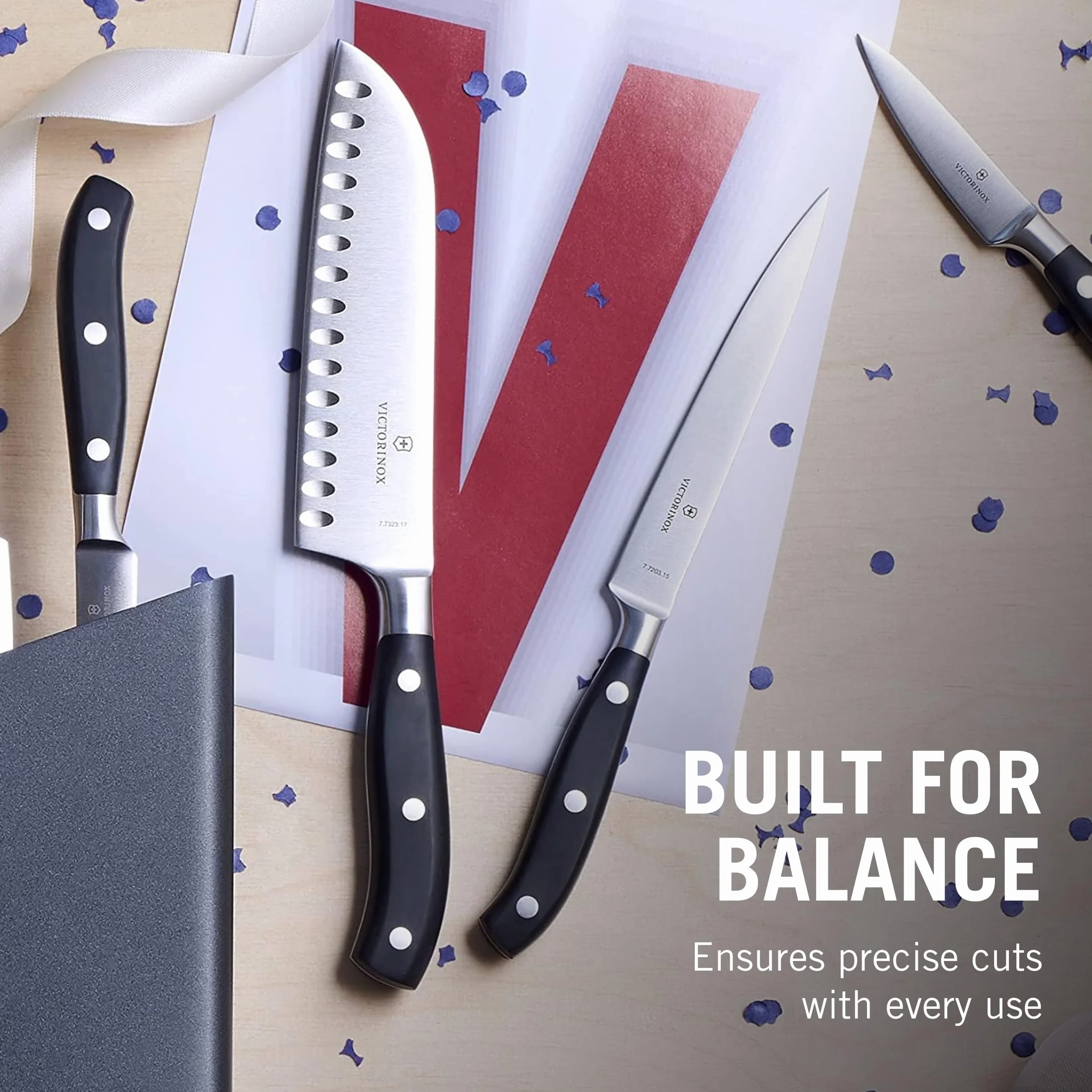 Victorinox, 7.7203.15G, Grand Maître, Tranchiermesser, Extra scharfe Klinge, mit geradem Schliff, robuster Kunststoff-Griff, Schwarz, Spülmaschinengeeignet