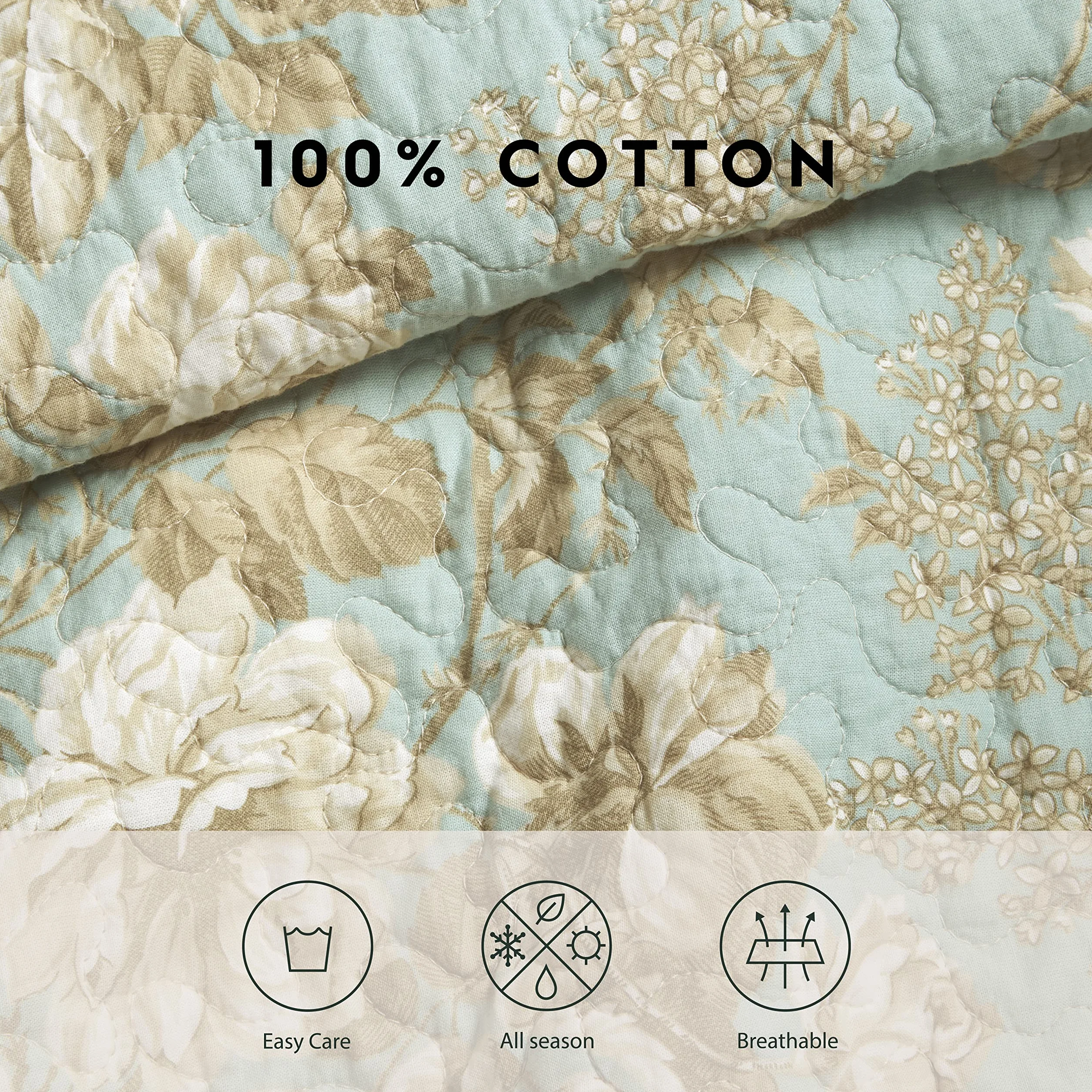 Laura Ashley | Zestaw kołder - ultramiękka pościel całoroczna, dwustronna stylowa narzuta z pasującą poszewką, bawełna, spokojna, królowa