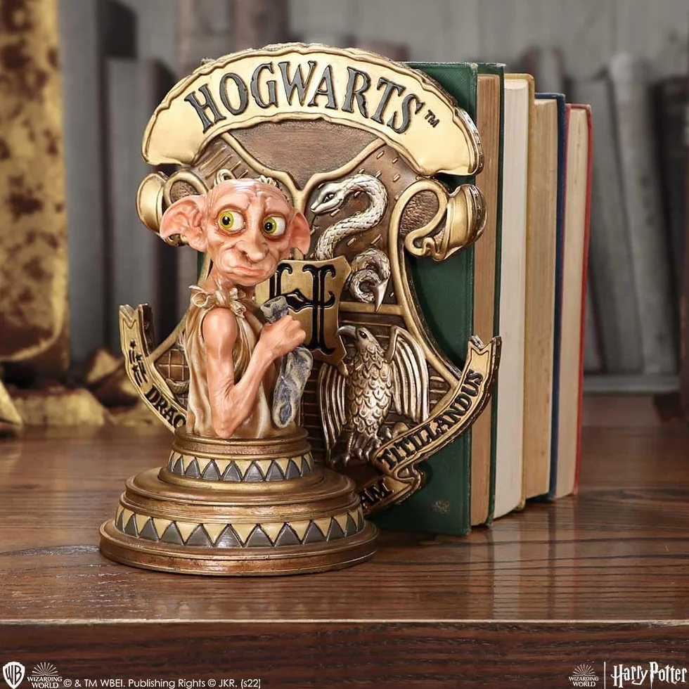 Nemesis Now Oficjalna licencja Harry Potter Dobby Bookend, złoty, 20 cm