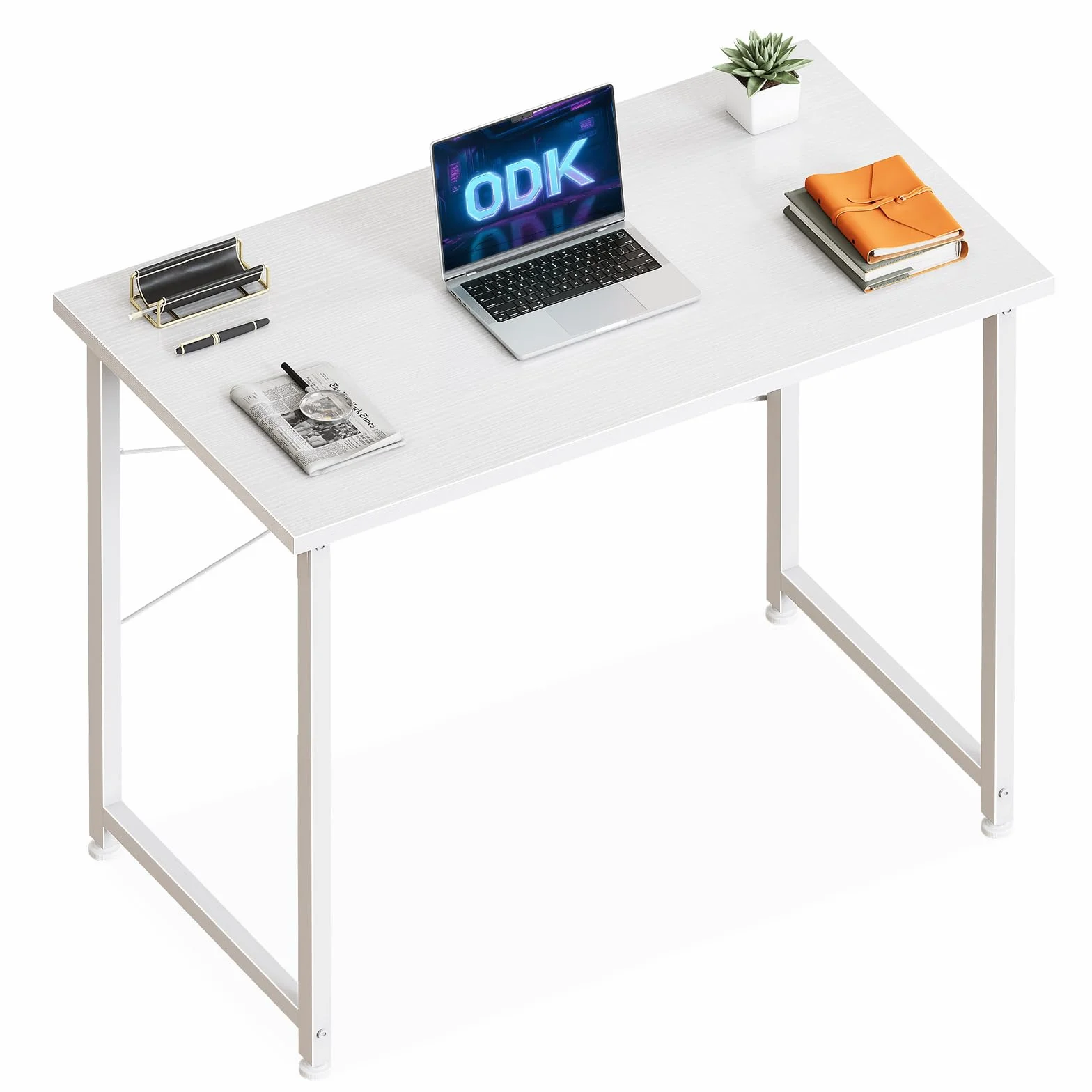 ODK Małe Biurko Komputerowe 80x40cm, Stół do Nauki z Miejscem na Laptop - Funkcjonalne Biurko do Pokoju, Domu lub Biura, Biały