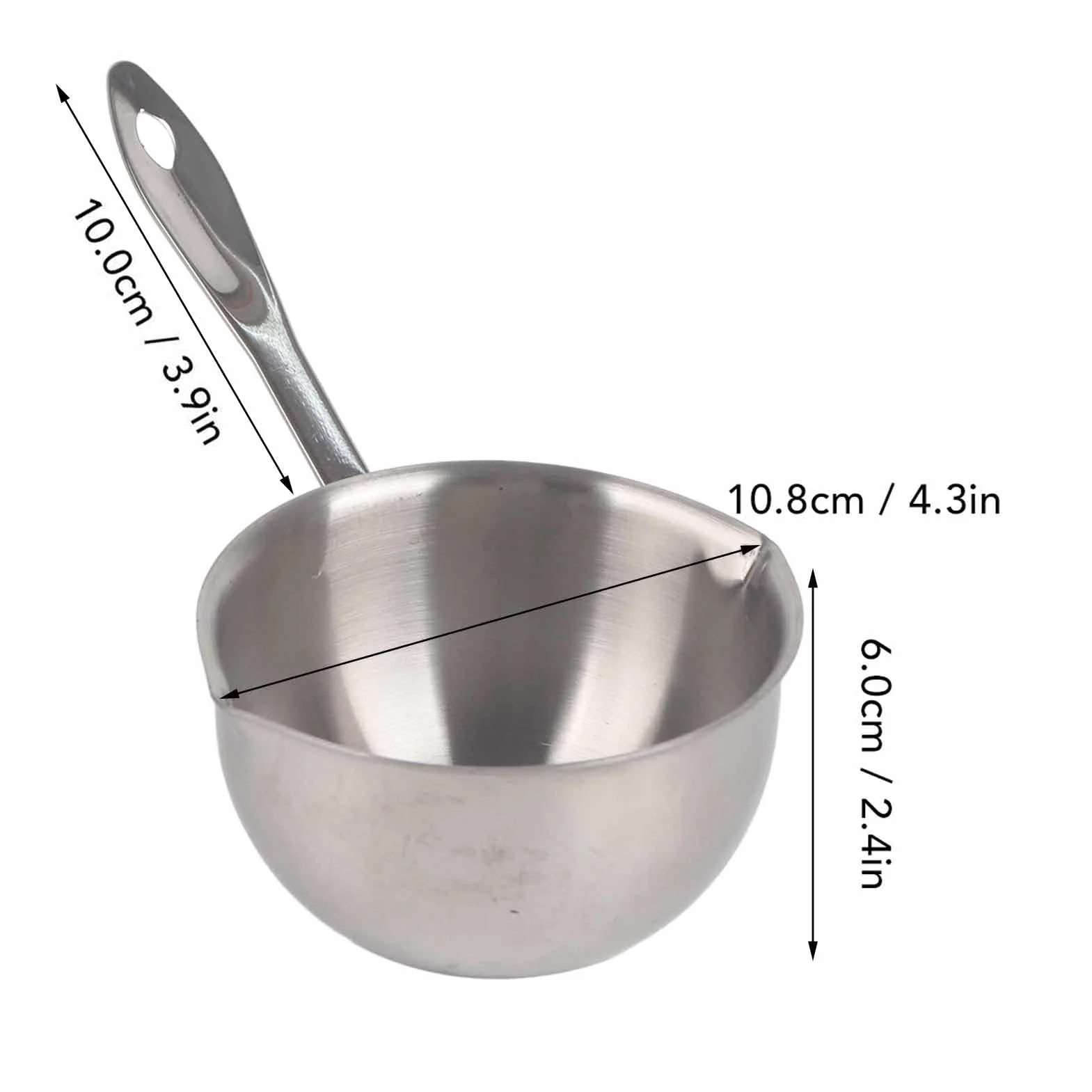 Podgrzewacz do Masła ze Stali Nierdzewnej, Mini Rondel z Dziobkami do Nalewania, Dno Indukcyjne, Idealne do Topienia Czekolady, Podgrzewania Zupy z kawą i herbatą (300ML)