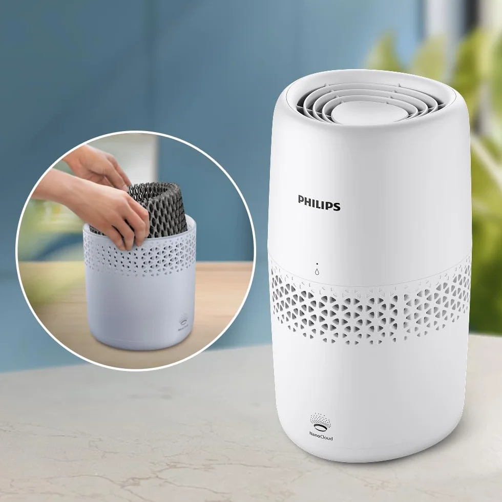 Philips Oryginalny filtr do nawilżacza powietrza serii 2000 HU2510, technologia NanoCloud, higieniczne nawilżanie, redukcja bakterii, skuteczność i żywotność 6 miesięcy, biały (FY1190/30)