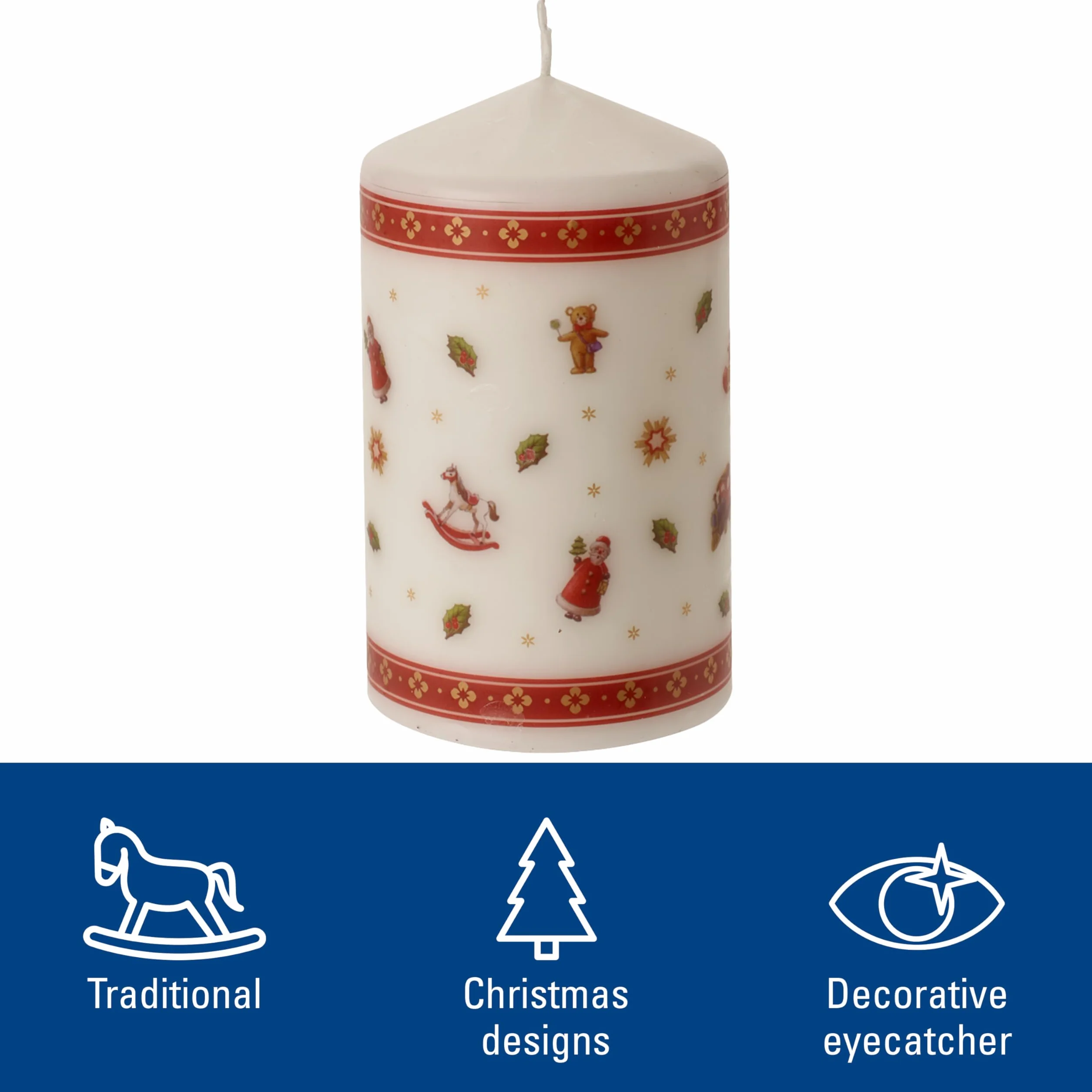 Villeroy & Boch Świąteczna świeca zimowa specjalna, wielokolorowa, 7 x 12 cm