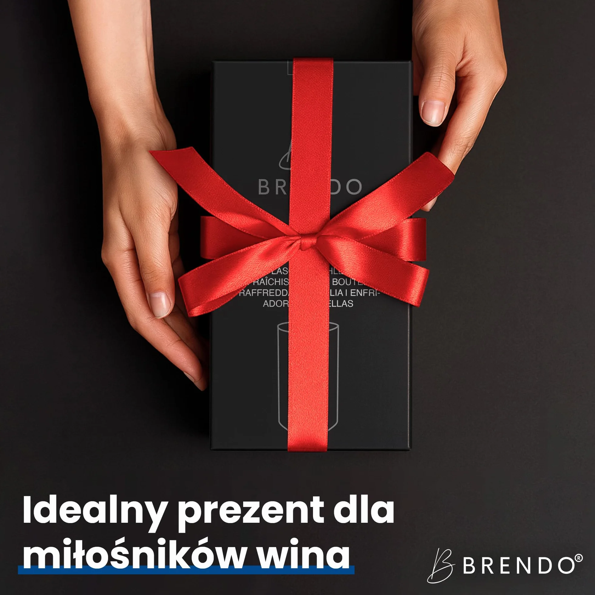 Brendo Chlodzarka do Wina Stal Nierdzewna Podwojna Scianka Izolowana | Chlodzarka do Butelki Wina Szampana i Napojow | Zestaw Prezentowy dla Mezczyzn i Kobiet Akcesoria do Wina Pomysl na Prezent