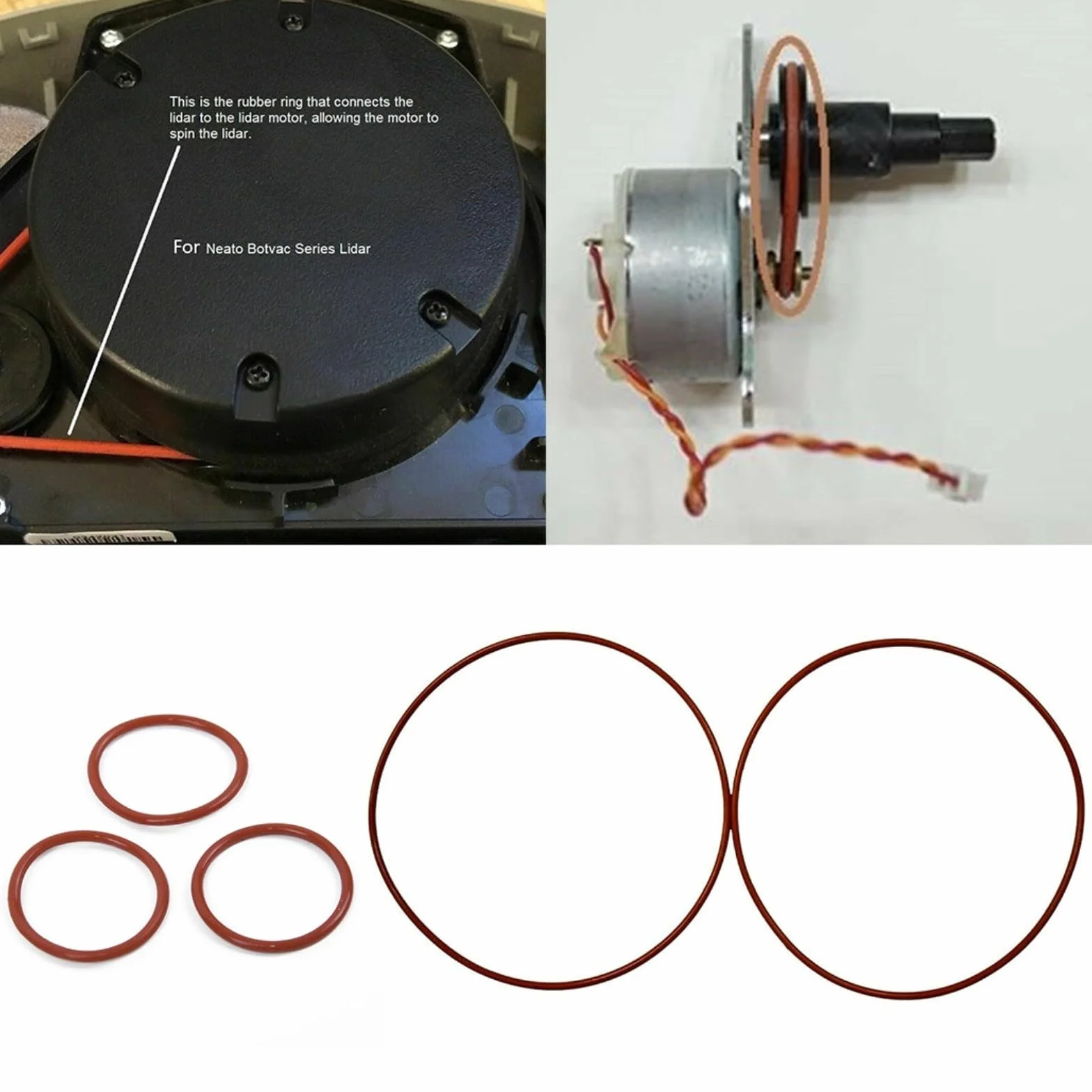 FUBESK Dla Neato do dla Botvac Lidar O-ring gumowy pasek kompatybilny z 65 70 75E 75 80 85 D75 D80 D85, gumowe paski O-ring części zamienne (10 szt.)