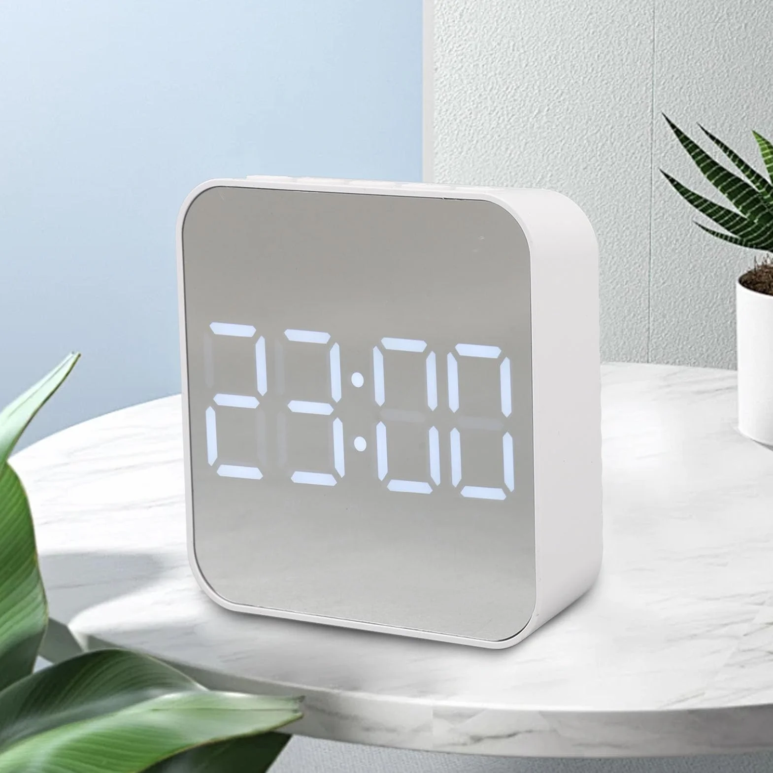 Mały Zegar Cyfrowy, Cyfrowy Budzik z temperaturą, Wyświetlaniem Daty, Trybami Nocnymi i Alarmowymi, Zegar Elektroniczny LED Zegar Stołowy z 2 Alarmami do Sypialni, Salonu, Biura