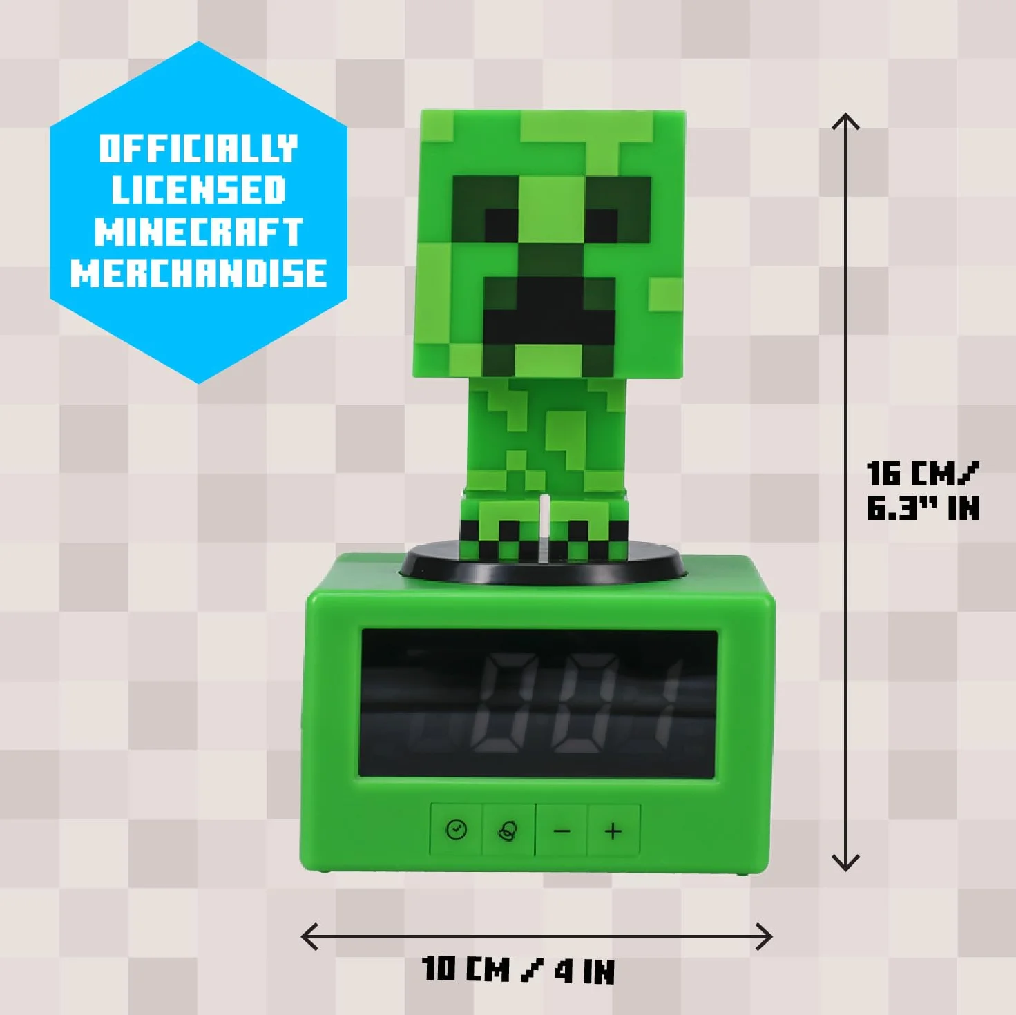 Paladone Minecraft Creeper budzik – oficjalnie licencjonowana ikona z muzyką Minecraft i lampką nocną dla dzieci i młodzieży, akcesoria do pokoju gier, dla entuzjastów Minecraft, prezent nowości