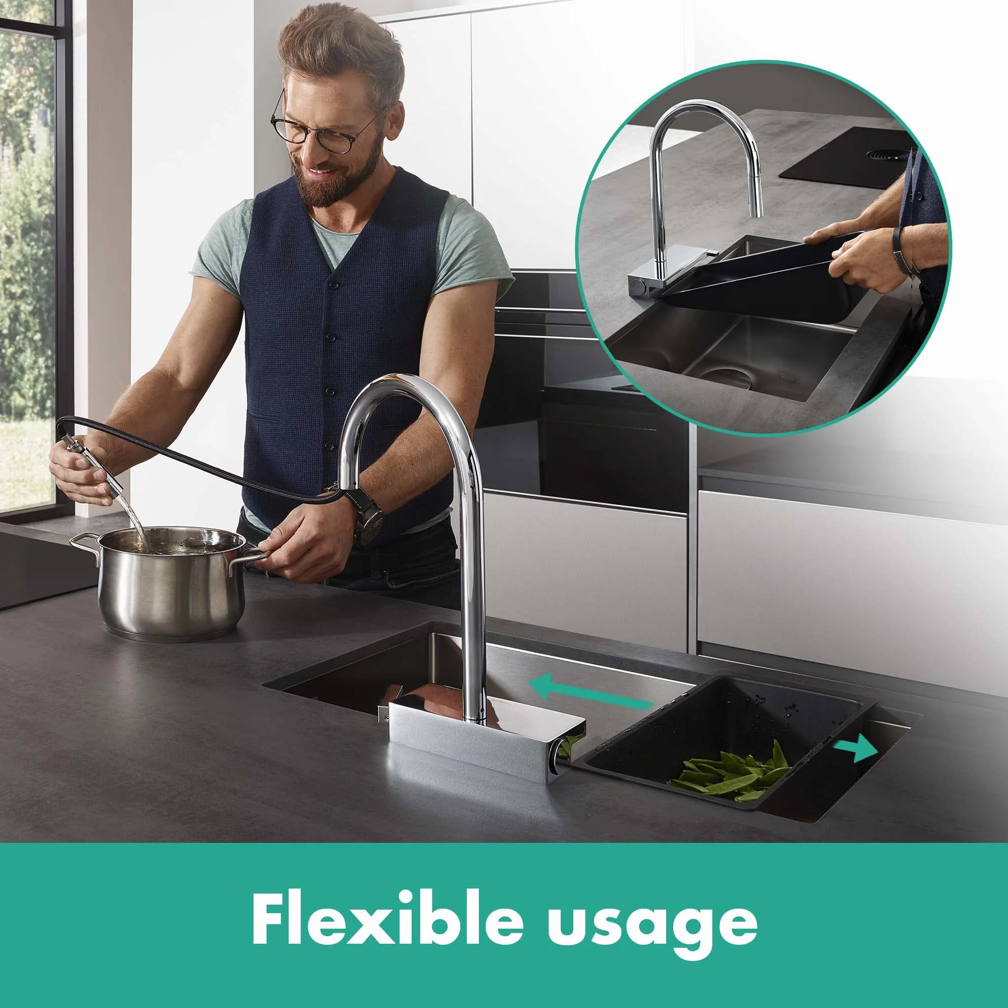 hansgrohe F14 Multifunkcyjne sito czarny matowy, 40963000