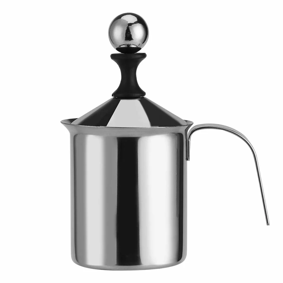 MAGT Spieniacz do mleka ze stali nierdzewnej 800 ml podwójny ekran spieniający do kawy latte
