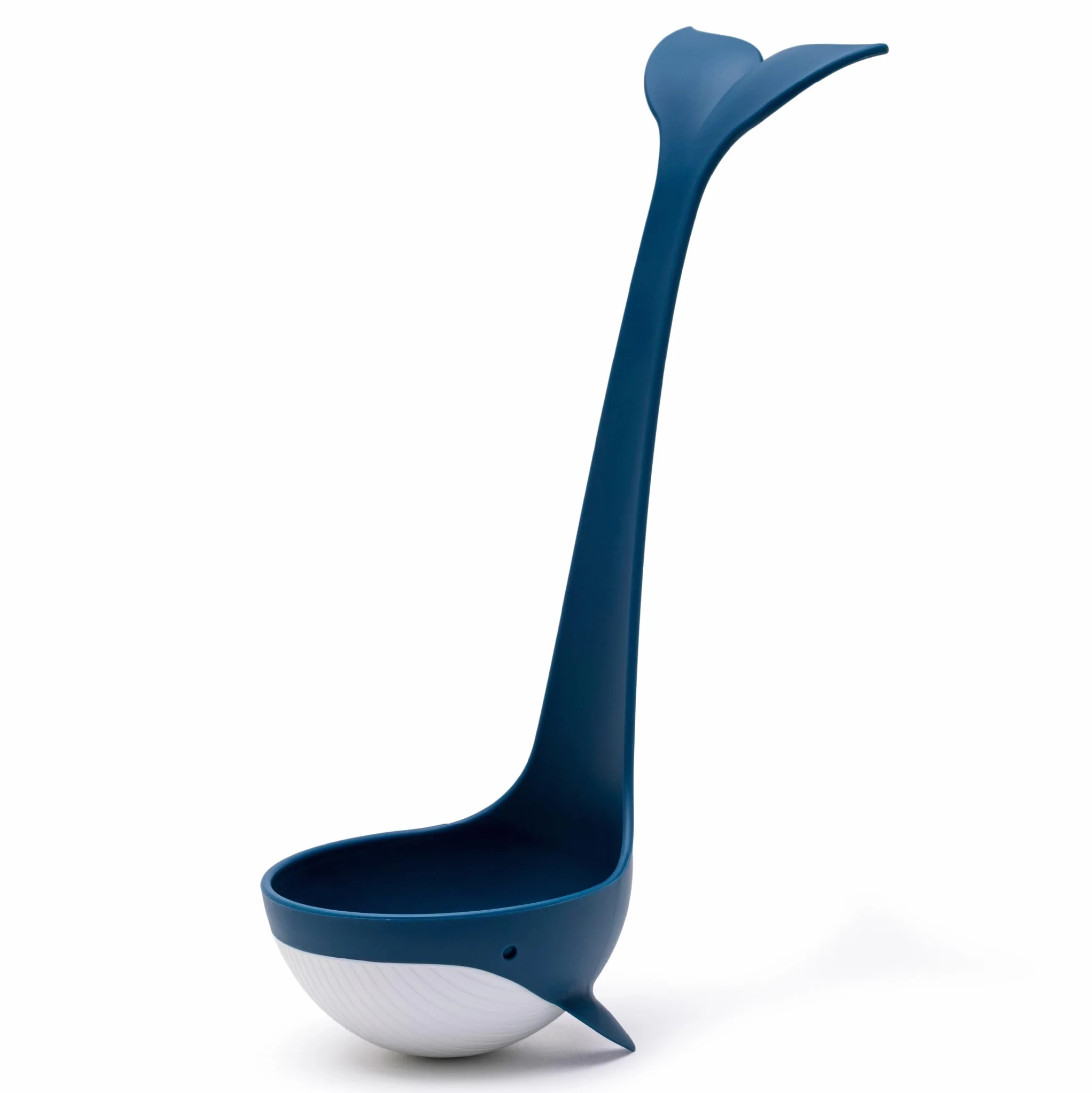 PELEG DESIGN Chochla Souper Tail Blue + White, tworzywo sztuczne, chochle kuchenne, 1 sztuka, nadaje się do mycia w zmywarce