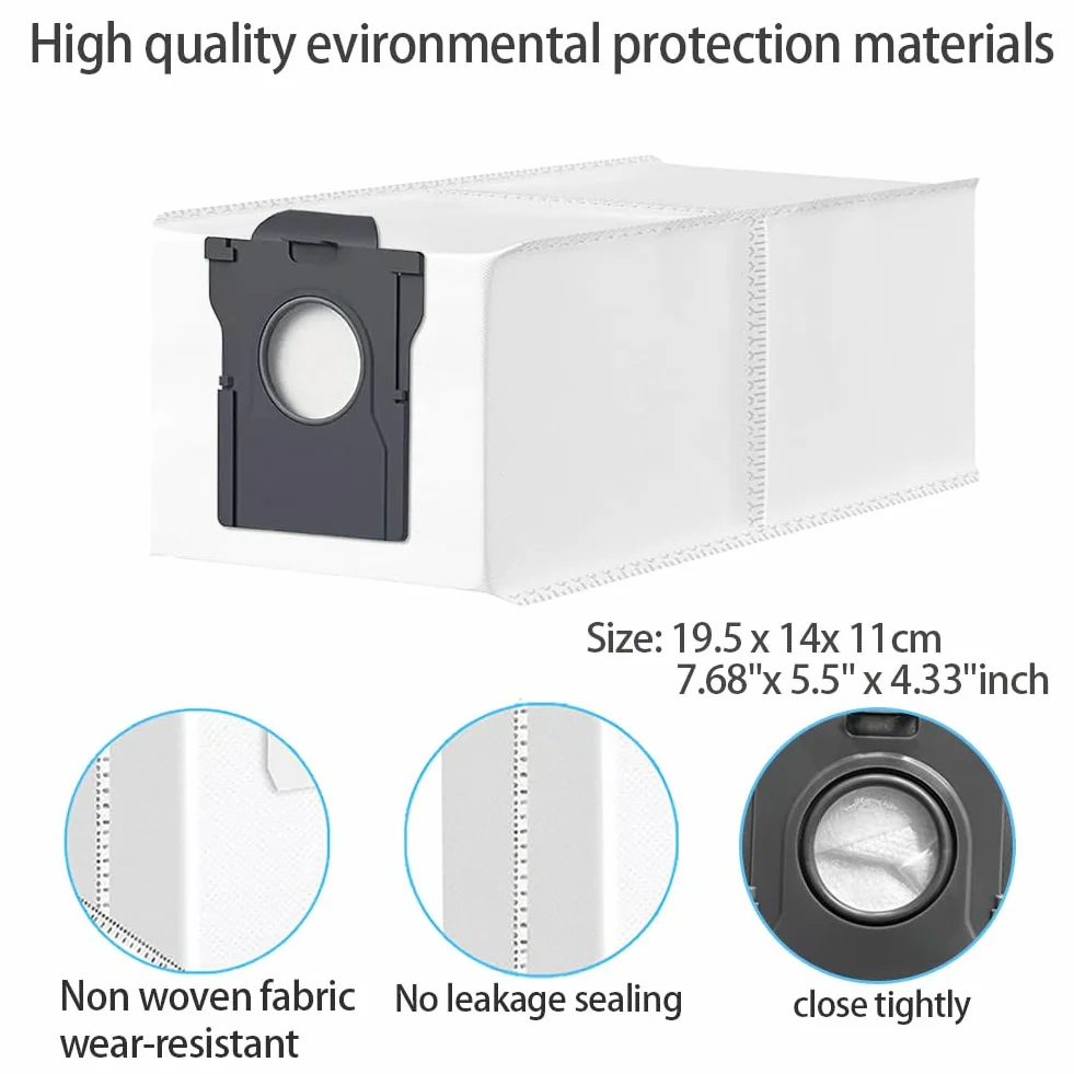 Część zamienna do robota odkurzającego Dreame X40 Ultra Complete / L40 Ultra / Mova P50 Pro Ultra, 1 szczotka główna, 6 szczotek bocznych, 4 ściereczki do czyszczenia, 4 filtry, 6 worków do