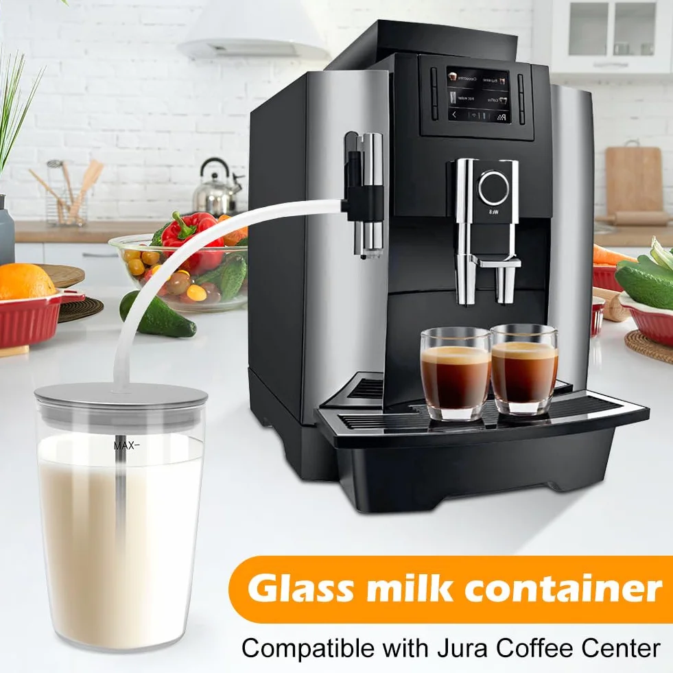 Szklany pojemnik na mleko 0,5 l (72570) kompatybilny z w pełni automatyczną ekspresem Coffee Machine E8, Z10, E6