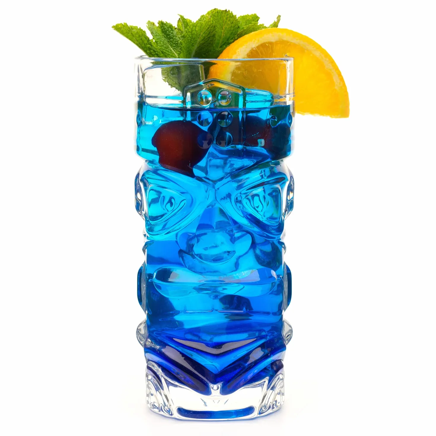 CKB LTD Zestaw 4 kieliszków do koktajli Tiki Bar - Wysokie kieliszki idealne na hawajską imprezę z rumem, koktajle mieszane na bazie rumu, drinki Mai Tai, Long Island Iced Tea lub Zombie