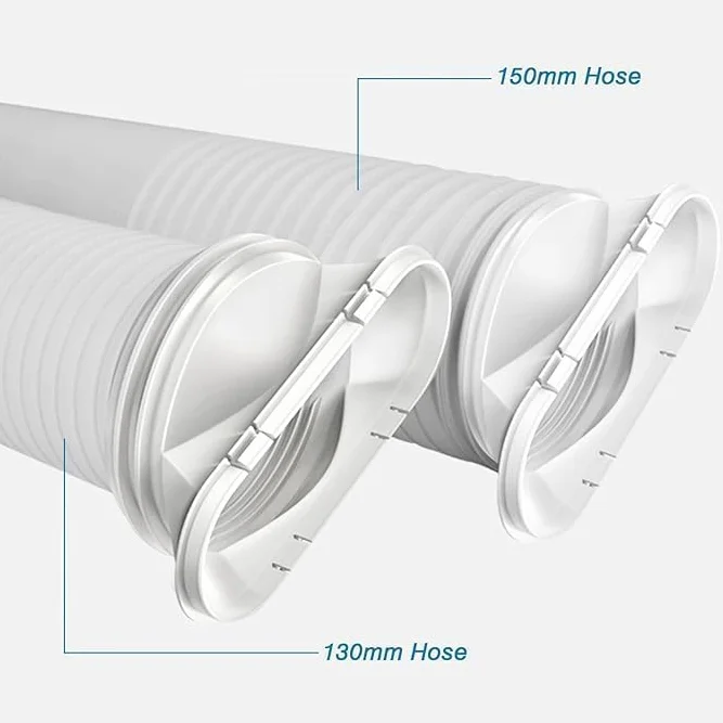 Adapter do przewodu wylotowego klimatyzacji - łącznik rury wylotowej do okna rozciągliwy uniwersalny zestaw wymienny pasuje do węży 130/150 mm odpowiedni do klimatyzatorów przenośnych