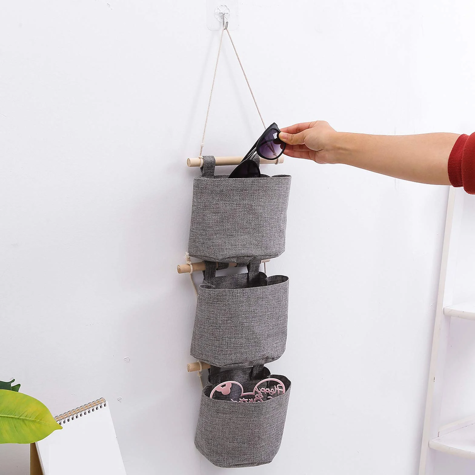 Zestaw 4 wiszących torebek, torba do przechowywania, możliwość dowolnego łączenia, organizer wiszący, na ścianę, drzwi, torba na przybory, zdejmowana, praktyczna i nie zajmuje dużo miejsca, bez