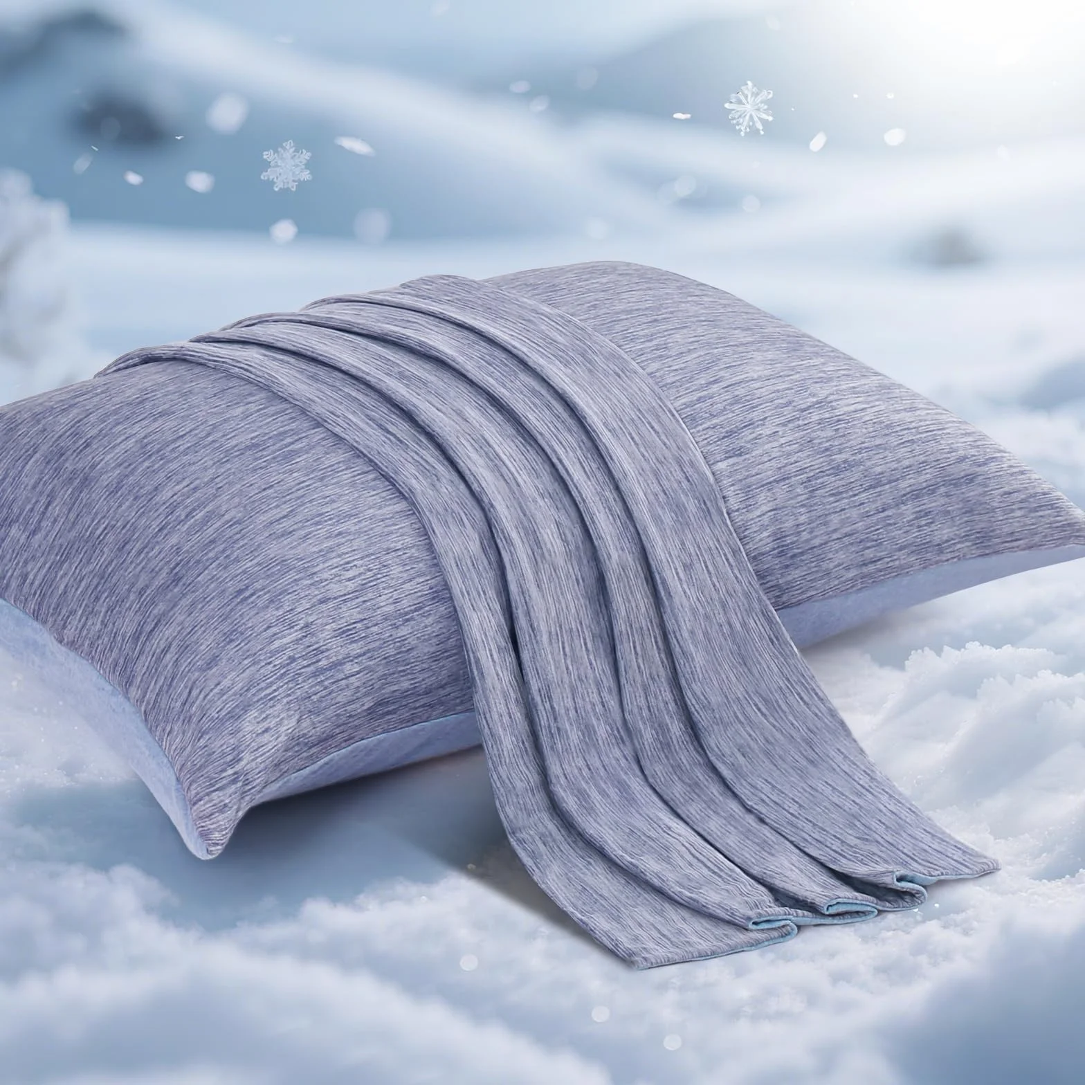 Elegear Chłodzące poszewki na poduszki, 2 sztuki, letnie fajne poszewki na poduszki do gorącego snu, obustronne Arc-Chill Q-Max 0,43 włókno chłodzące i 100% bawełna, miękka, oddychająca, ukryty zamek