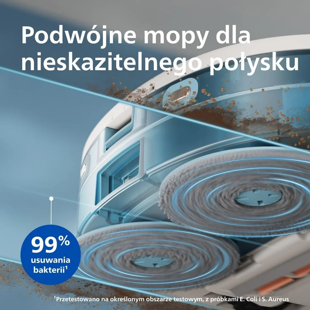 Philips HomeRun serii 5000 – robot odkurzająco-mopujący, 10 000 Pa, podwójne mopy, laserowa nawigacja, autoczyszczenie (S-bag®), app HomeRun, jedwabisty beż (XU5100/20)