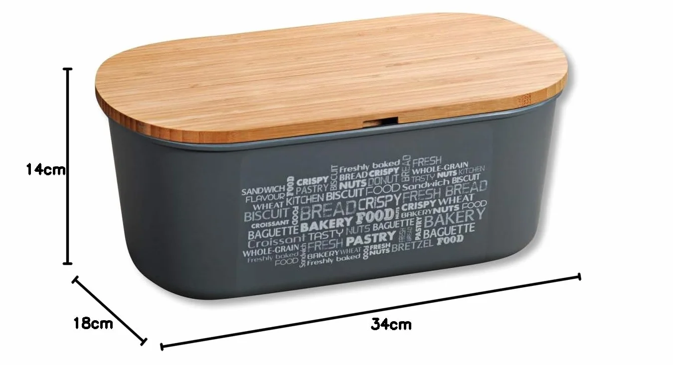 Kesper chlebak melamina bambus 34x14x18 cm szary brązowy