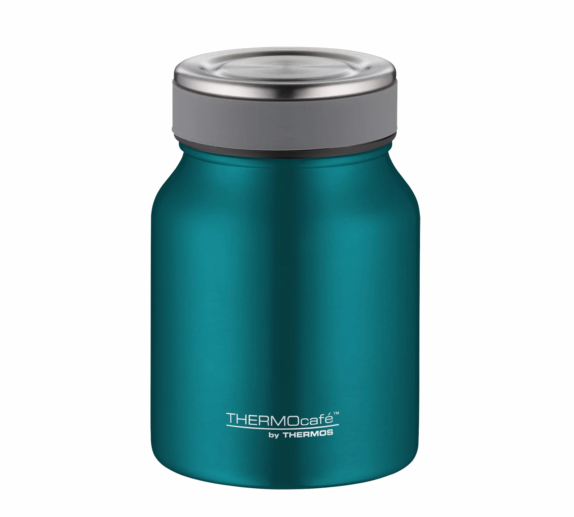 TC FOOD JAR 0,50 l, teal mat, pojemnik termiczny na jedzenie ze stali nierdzewnej, 9 h gorący/14 h zimny, pojemnik na lunch, izolowane naczynie na zupę, musli, by THERMOS, do zmywarki, kubka ze stali