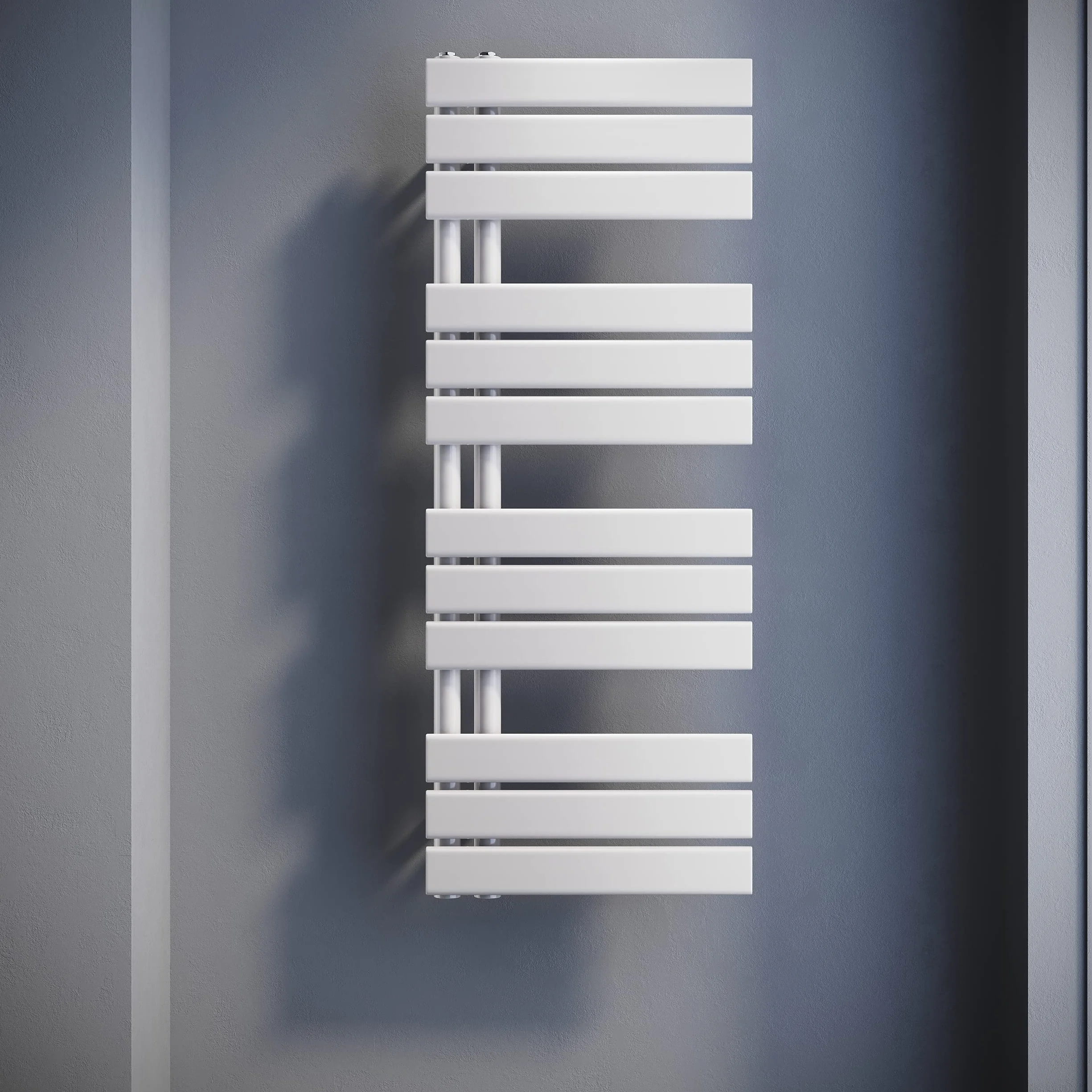 SONNI Grzejnik łazienkowy płaski suszarka na ręczniki 1038 x 400 mm biały ogrzewacz do ręczników przyłącze boczne panel grzejnik na ręczniki 767W