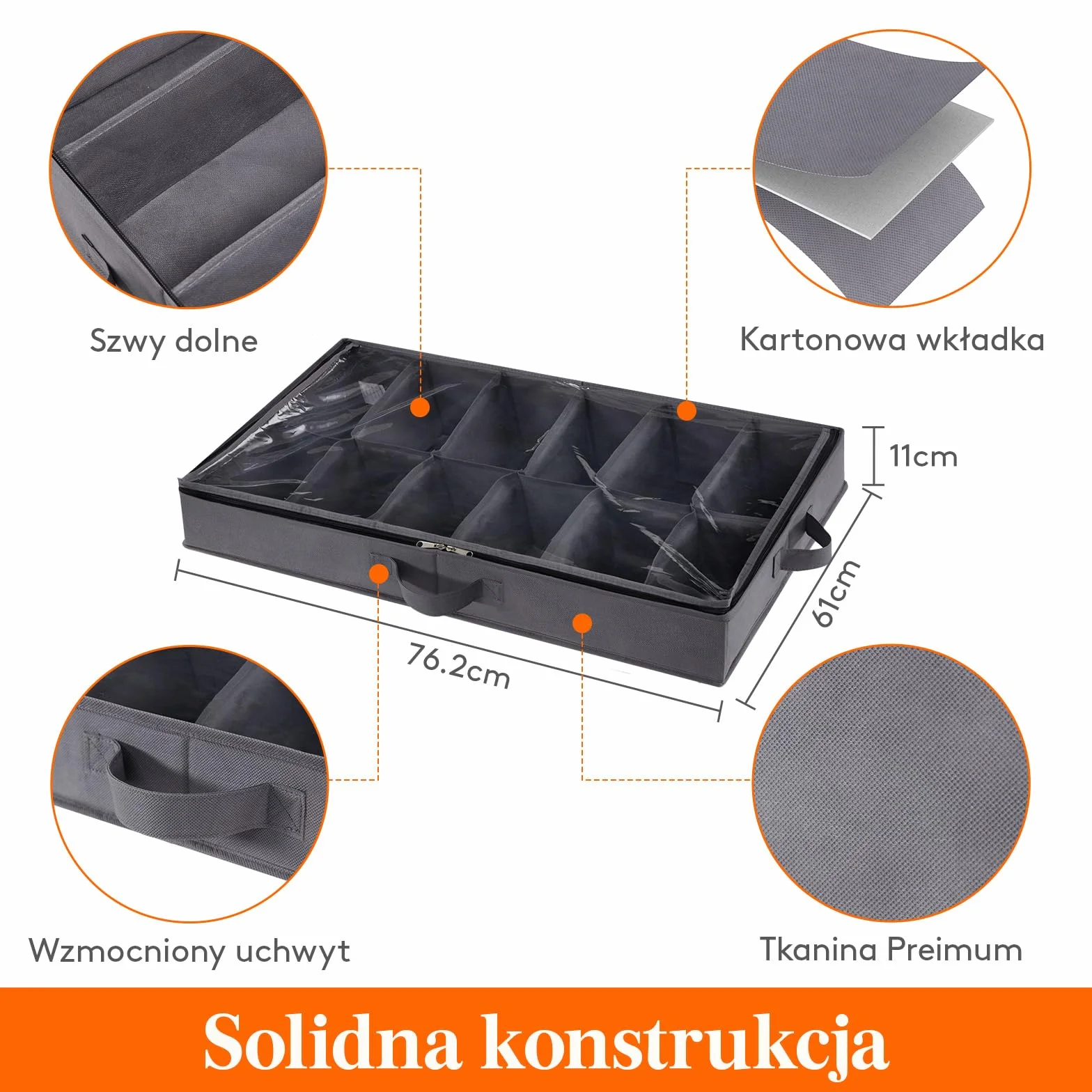Lifewit Zestaw 4 Pudełek do Przechowywania Butów Pod Łóżkiem, Składany Schowek Pod Łóżkiem, Organizer Na Buty, Torba do Przechowywania Butów, Organizer Obuwia dla Mężczyzn I Kobiet, 4 X 12 Par