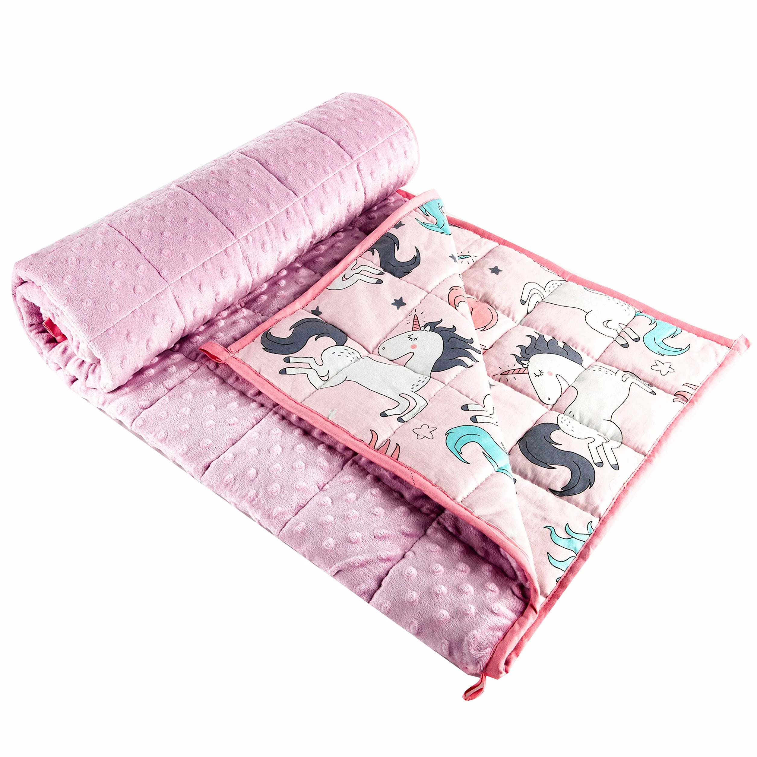 Sleepymoon koc grawitacyjny, terapeutyczny, ciężka kołdra do redukcji stresu i lęków, kołdra obciążeniowa (Różowy, 100 * 150 cm, 4 kg)