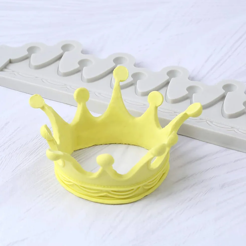2 sztuki 3D koło Crown fondant Mold Crown Silikon Sugar Mold Fondant Foremka do ciasta Topper Narzędzia Dekoracje Gumpasta Polymer Clay Mold