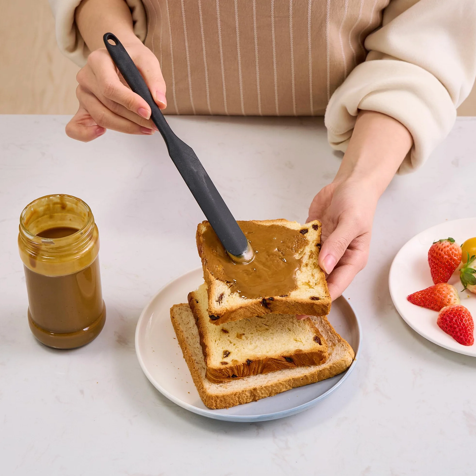 6 sztuk zestawu łyżek kuchennych z silikonu do kuchni, pieczenia i mieszania, odpornych na ciepło, bezlepkich łyżek z gumy, odpornych na ciepło do 480 stopni Fahrenheita (Black)
