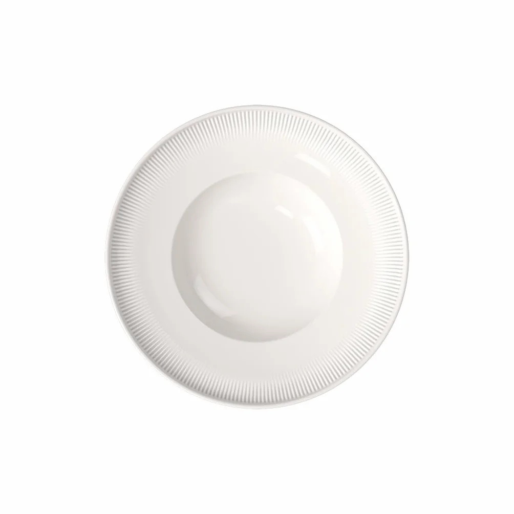 Villeroy & Boch – Afina talerz głęboki z porcelany premium, talerz do makaronu i pasty, Made in Germany, można myć w zmywarce i używać w kuchence mikrofalowej, możliwość sztaplowania, biały