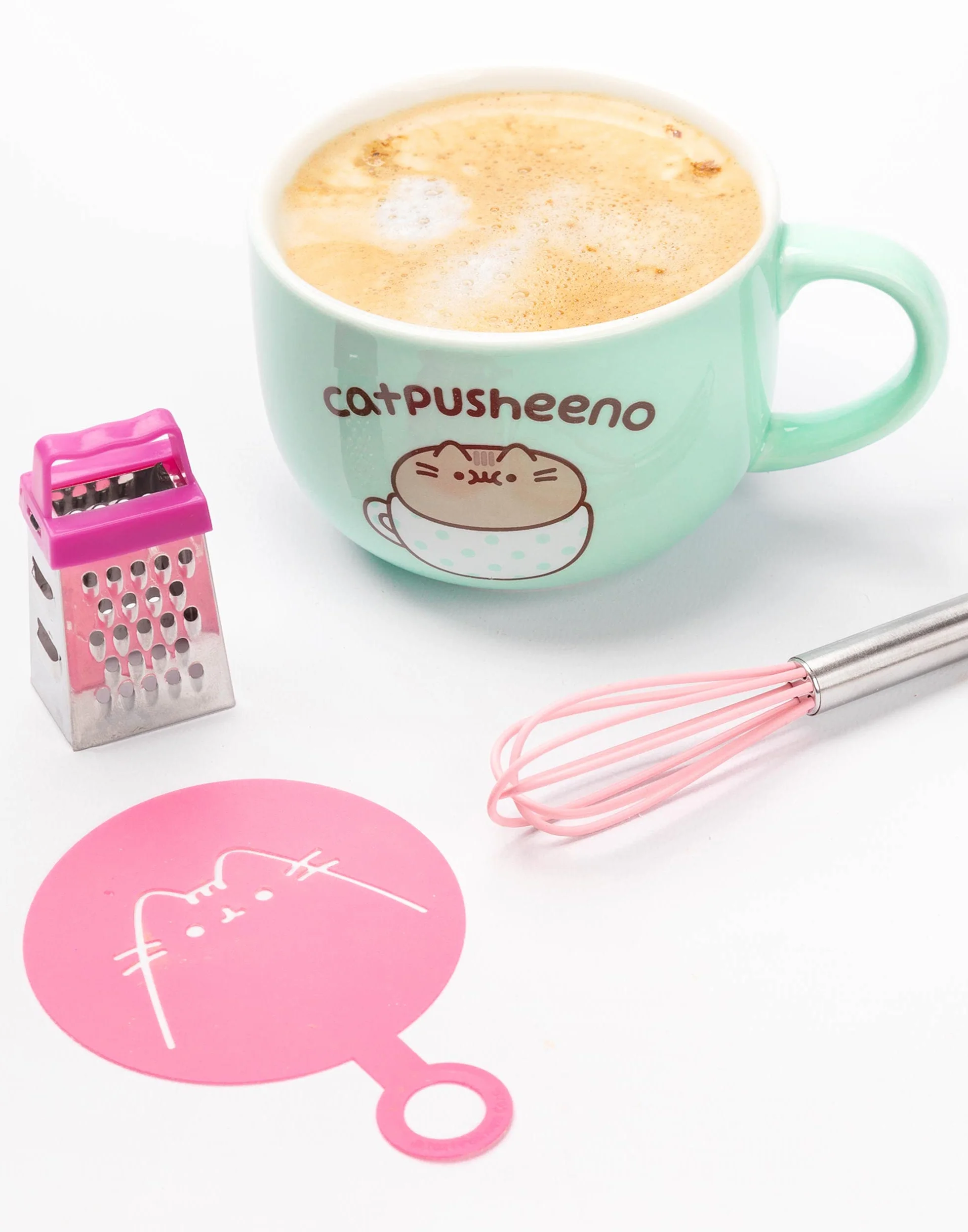 Kubek Catpusheeno Kot Pusheen Wzornik Kawa Tarka Cappuccino Zestaw Cup 17 Oz