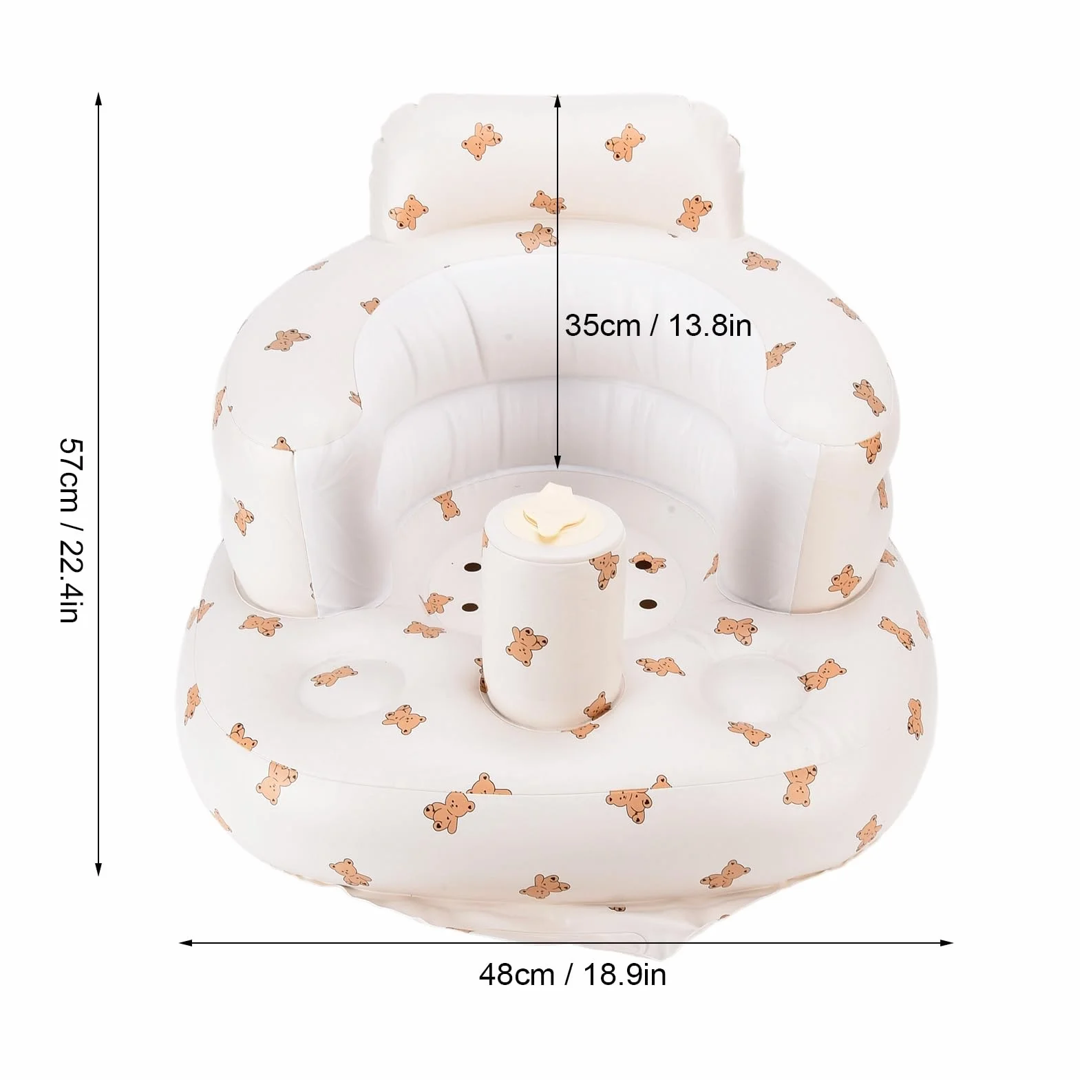 Krzesełko do Jedzenia dla Dzieci, Ochrona Kręgosłupa Nadmuchiwana Sofa dla Dzieci z rurką deflacyjną do Użytku na Zewnątrz w Domu (Wzór Troskliwego [gotowy magazyn])