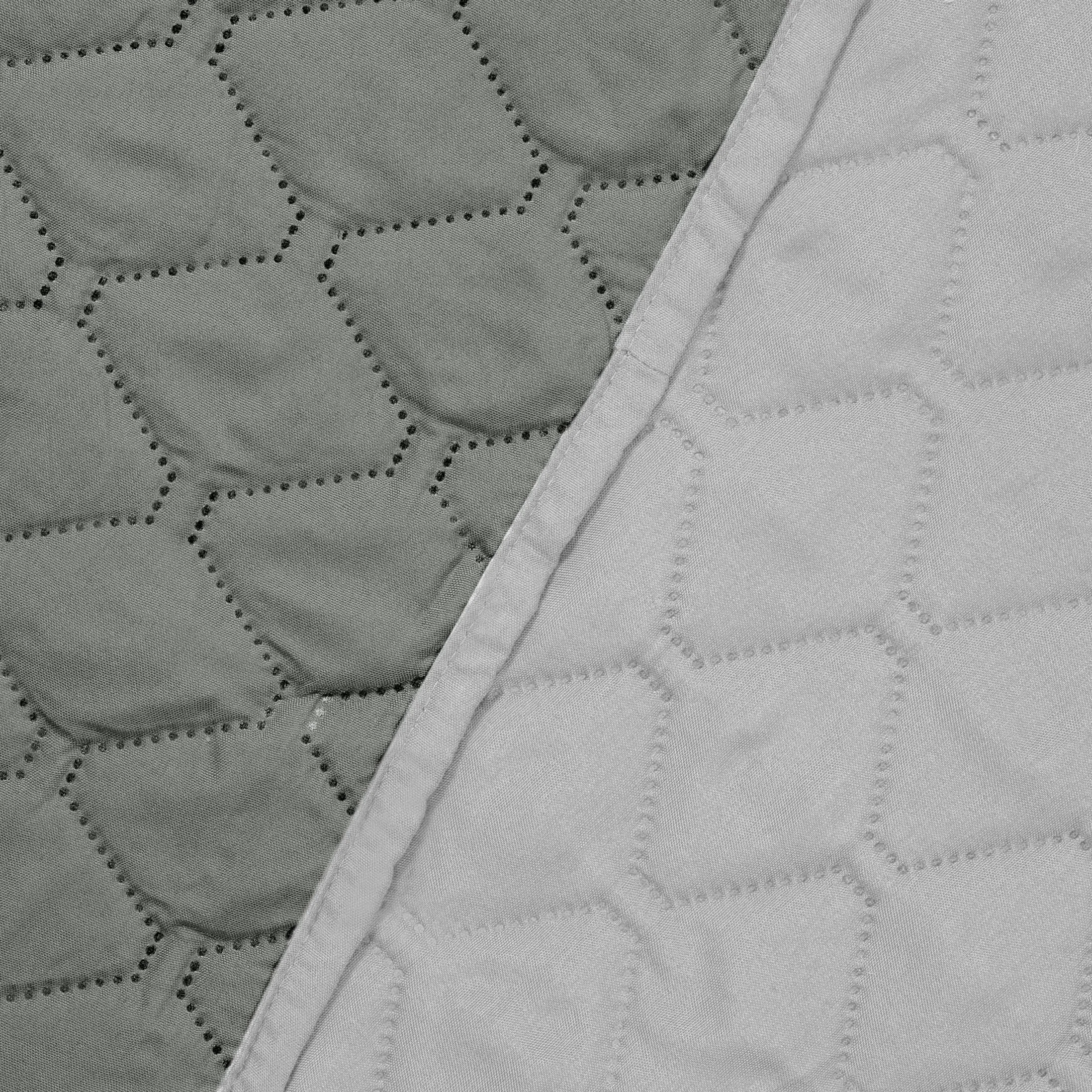 DecoKing Narzuta Na Łóżko 200 x 220 cm Szara Srebrna Dwustronna Pikowana Łatwa W Pielęgnacji Axel