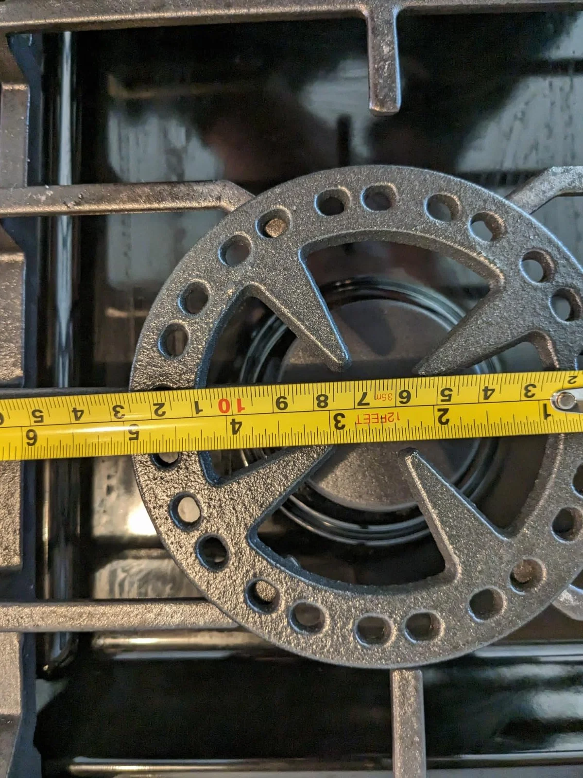 METER STAR Żeliwny reduktor pierścienia gazowego 12,5 cm, ulepszona konstrukcja, płaski stojak na garnki, do tureckiego dzbanka do kawy, ekspresu do kawy i dzbanka mokka na kuchenkach gazowych