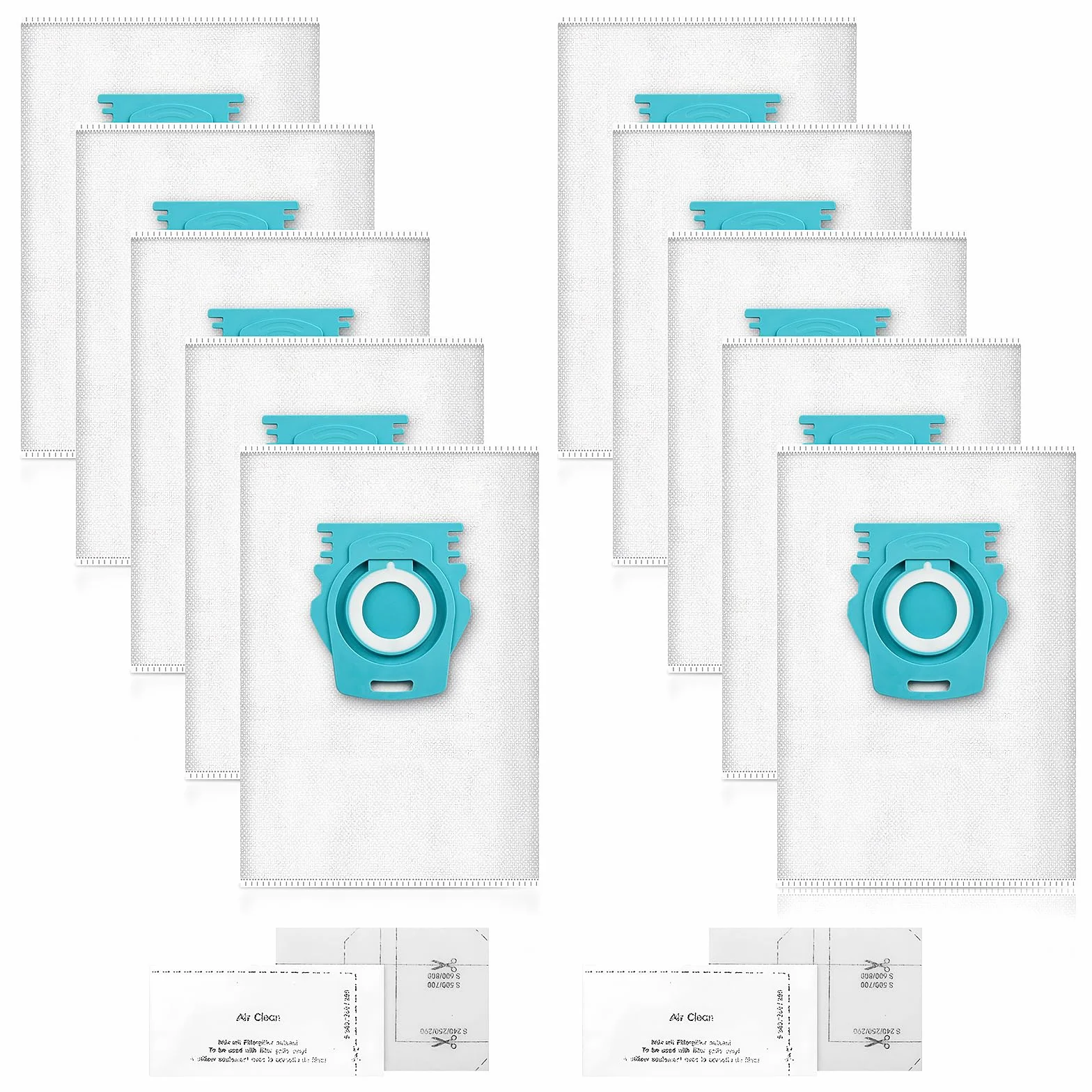 10 sztuk worków do odkurzacza kompatybilnych z odkurzaczem Guard L1 / Guard S1, z 2 filtrami ochronnymi silnika, 2 filtrami powietrza wylotowego AirClean