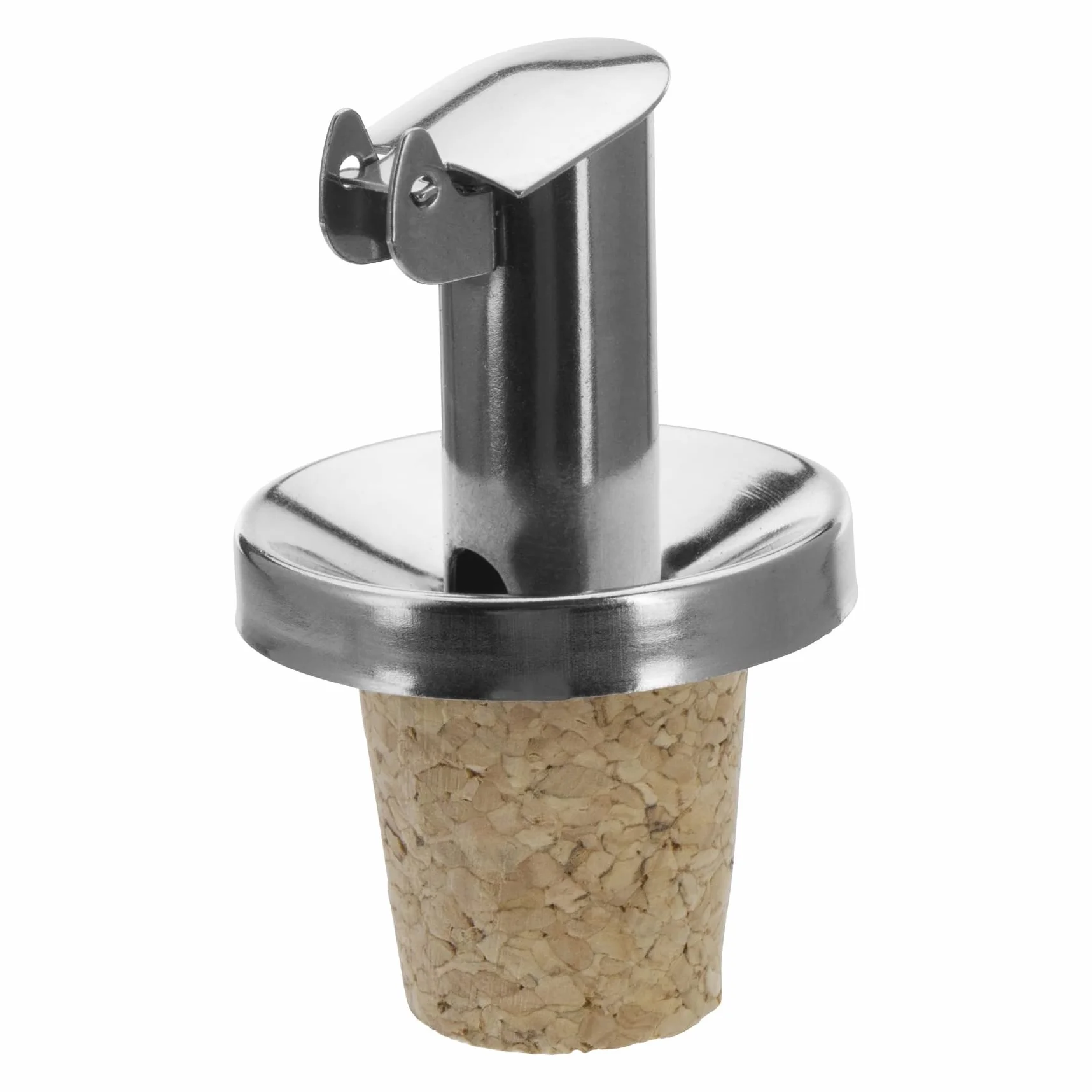 Westmark 4x Nalewak do butelek oleju/octu + 4 wymienne korki, Z klapką, Metal/Stal nierdzewna, Korek naturalny, Inox Öl-Spezial, 478022E3