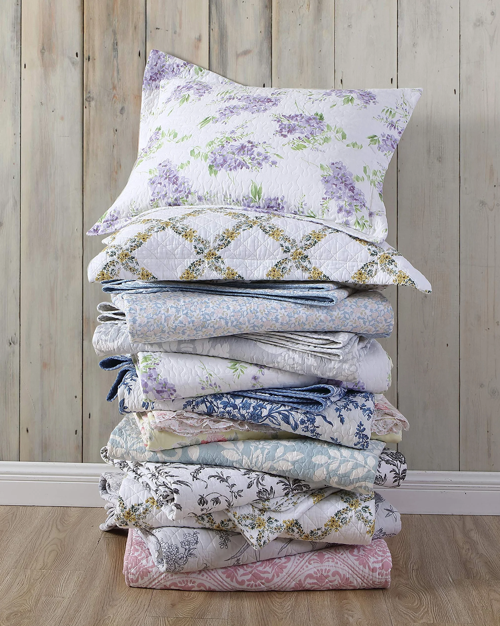Laura Ashley | Zestaw kołder - ultramiękka pościel całoroczna, dwustronna stylowa narzuta z pasującą poszewką, bawełna, spokojna, królowa